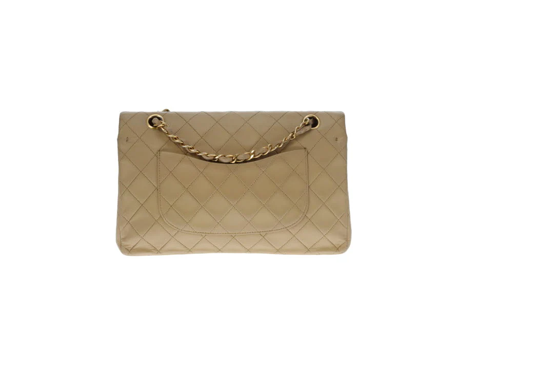 Chanel Classic Medium Double Flap Vintage Beige Lambskin GH (1991/94) - Image 9