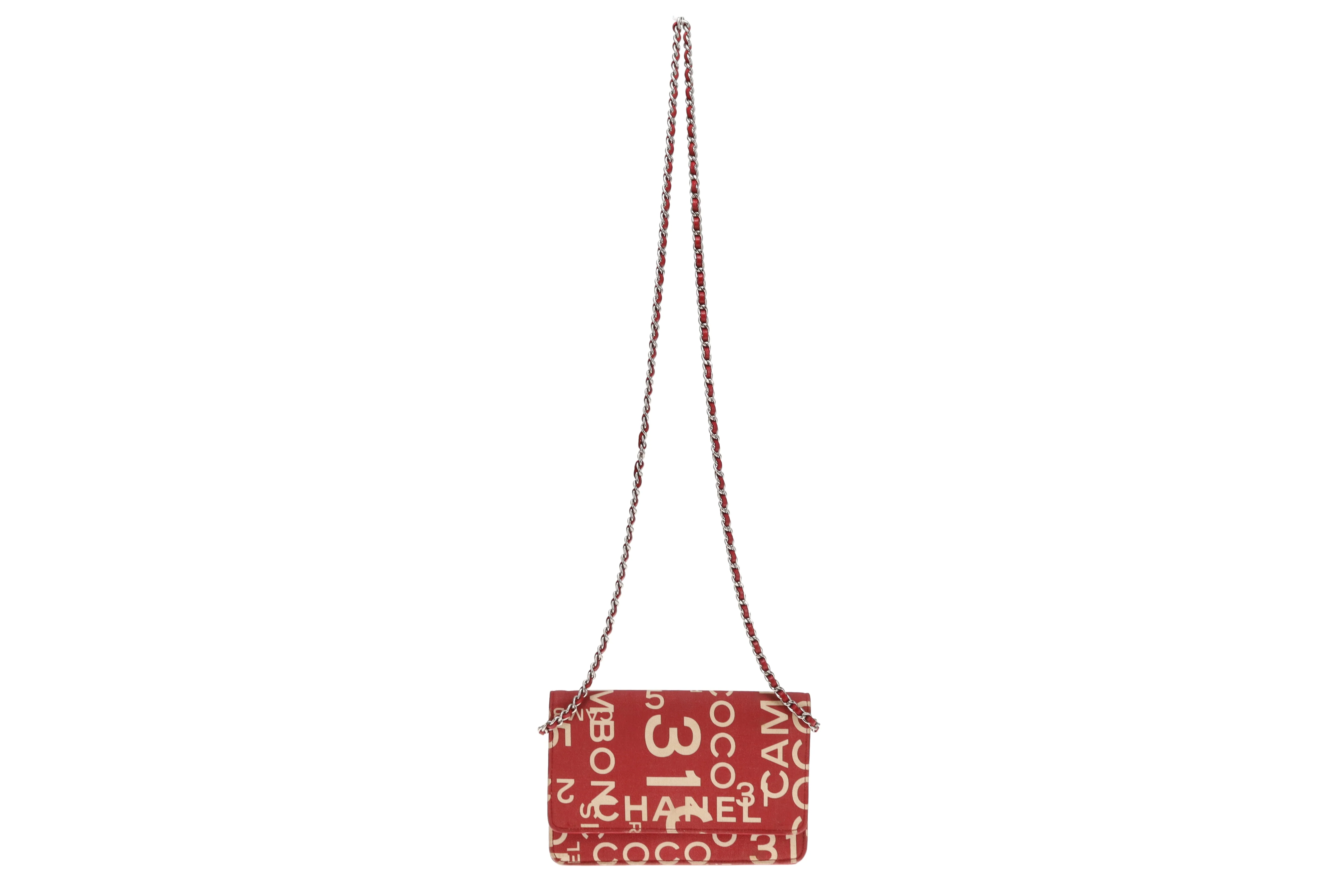 Chanel Wallet On Chain 31 Rue Cambon Red Canvas & Leather 2002/03 - Image 4