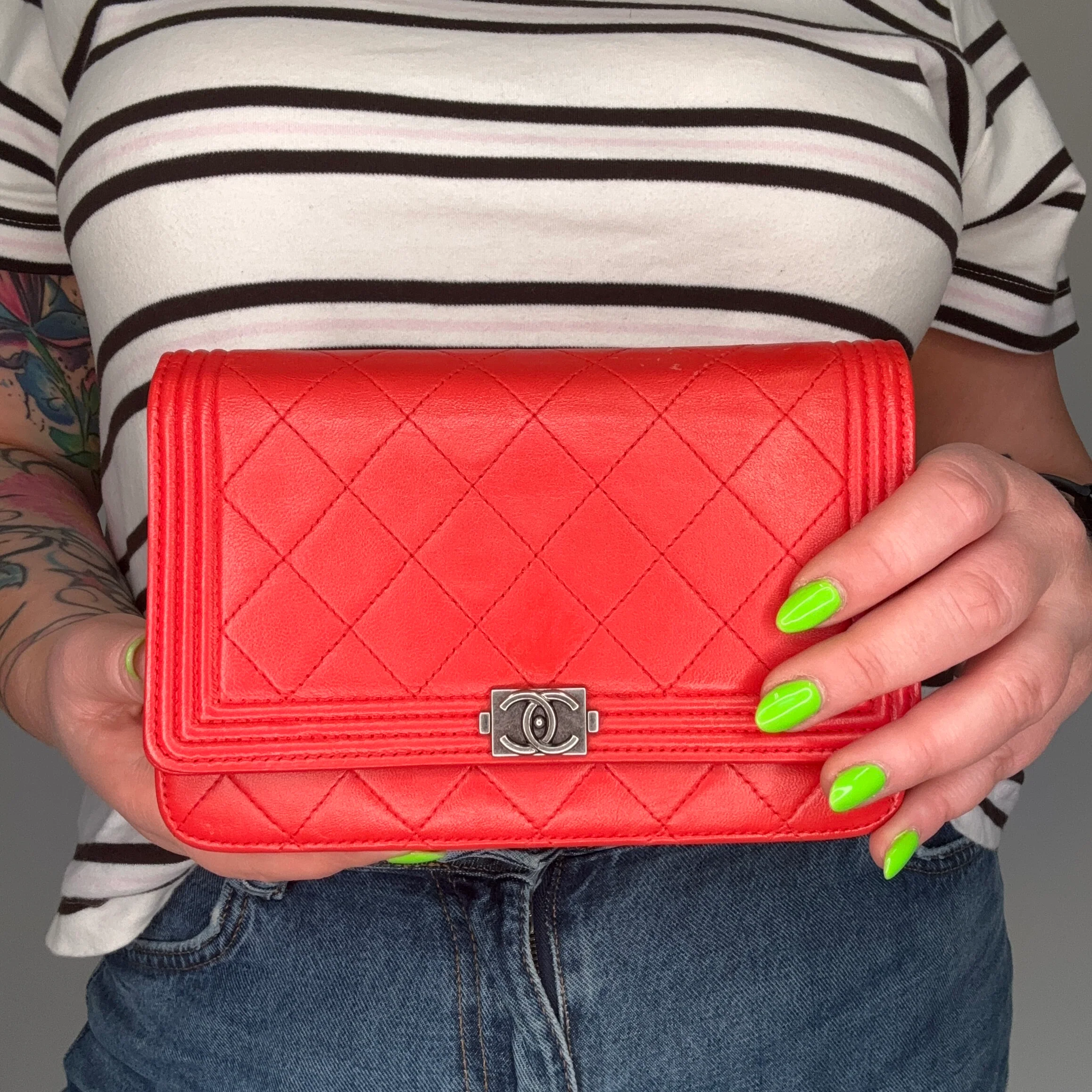 Chanel Wallet on Chain Boy Red 2014/15 - Image 3