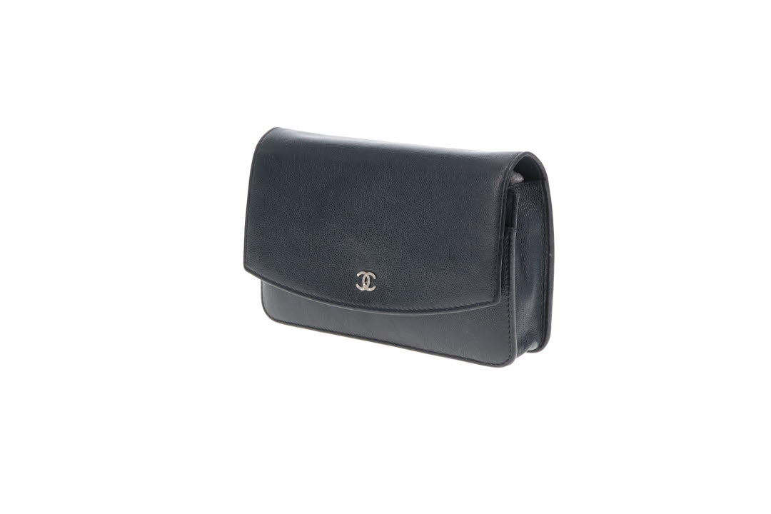 Chanel Wallet On Chain Navy Caviar Leather Silver Hardware 2013/14 - Image 10