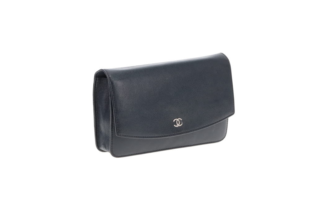 Chanel Wallet On Chain Navy Caviar Leather Silver Hardware 2013/14 - Image 5