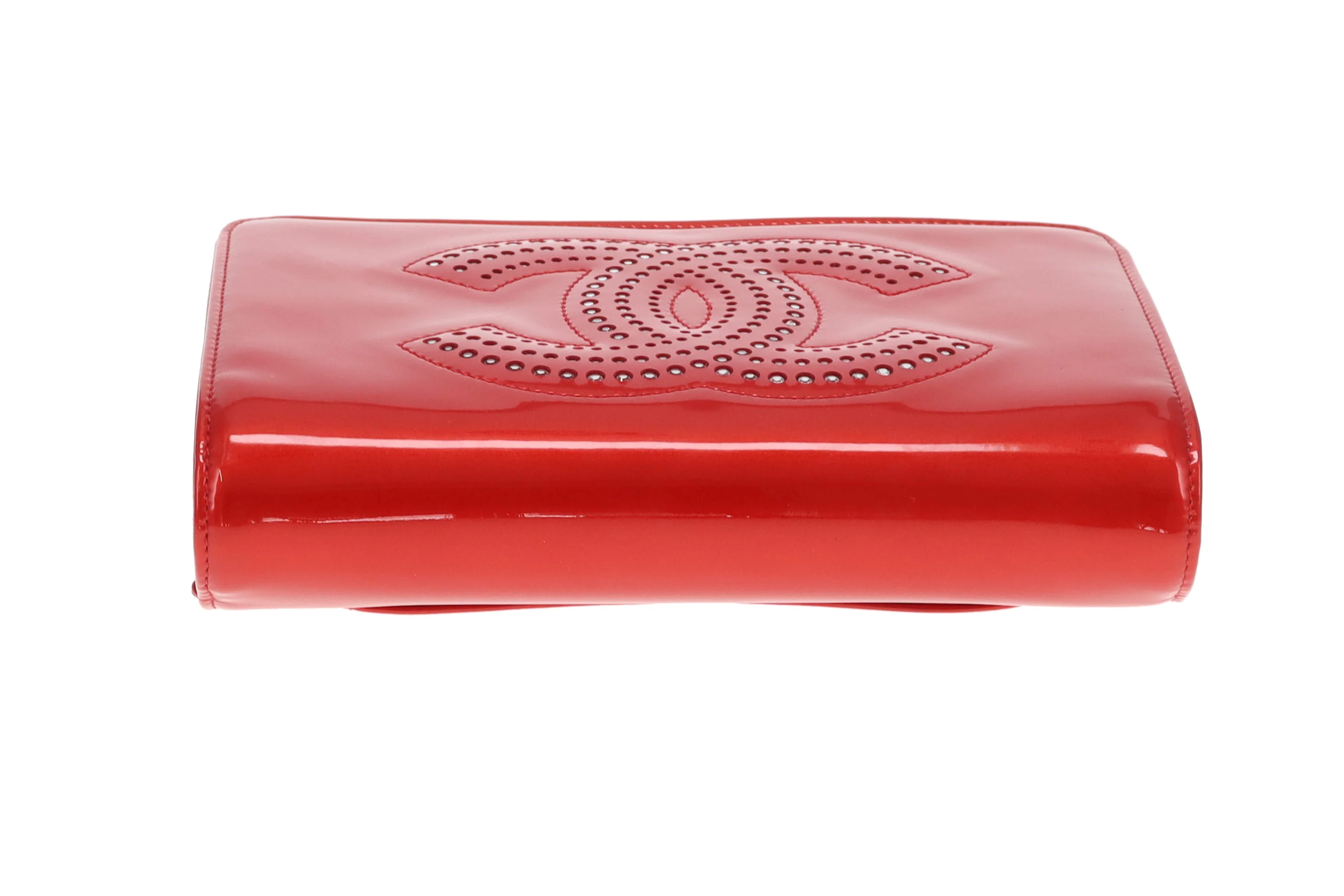 Chanel Wallet On Chain Strass CC Red Patent Leather 2009 - Image 10