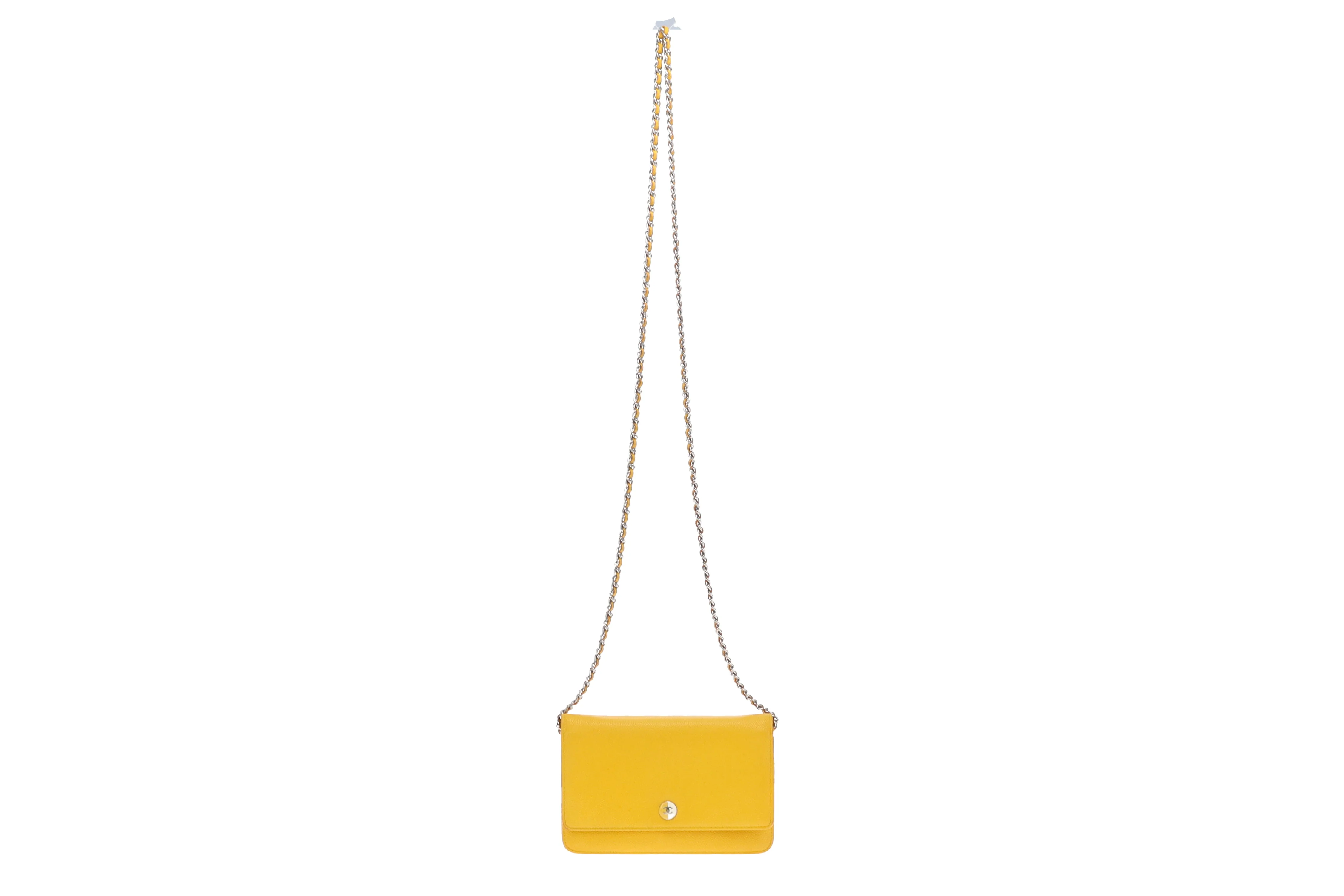 Chanel Wallet On Chain Timeless Caviar Yellow - Image 4