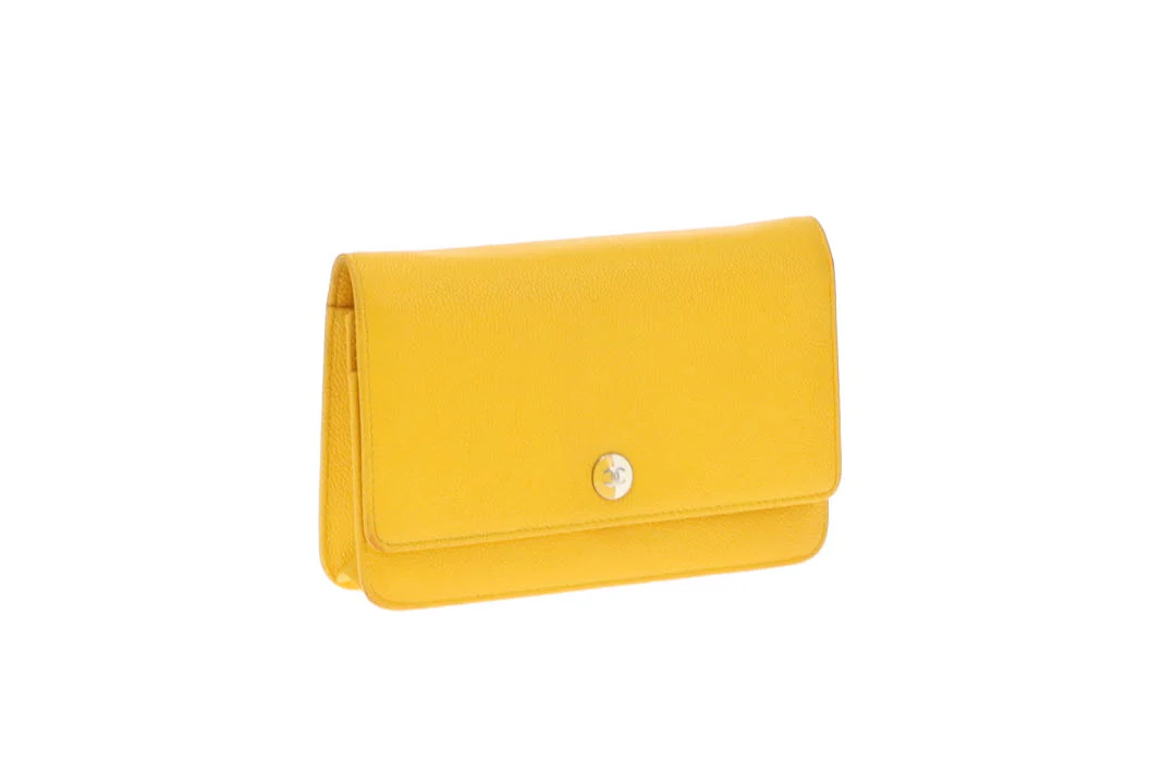 Chanel Wallet On Chain Timeless Caviar Yellow - Image 5