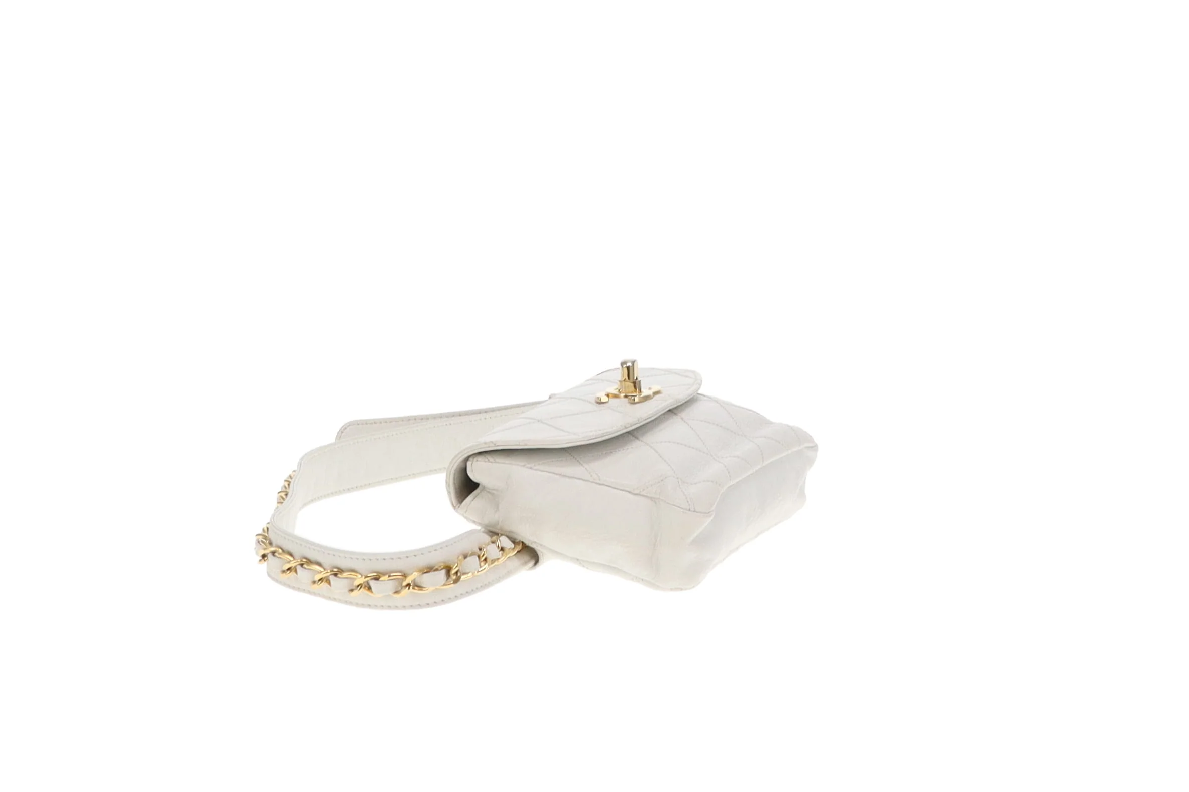 Chanel White Cross Stitch Vintage Waist Bag - Image 10