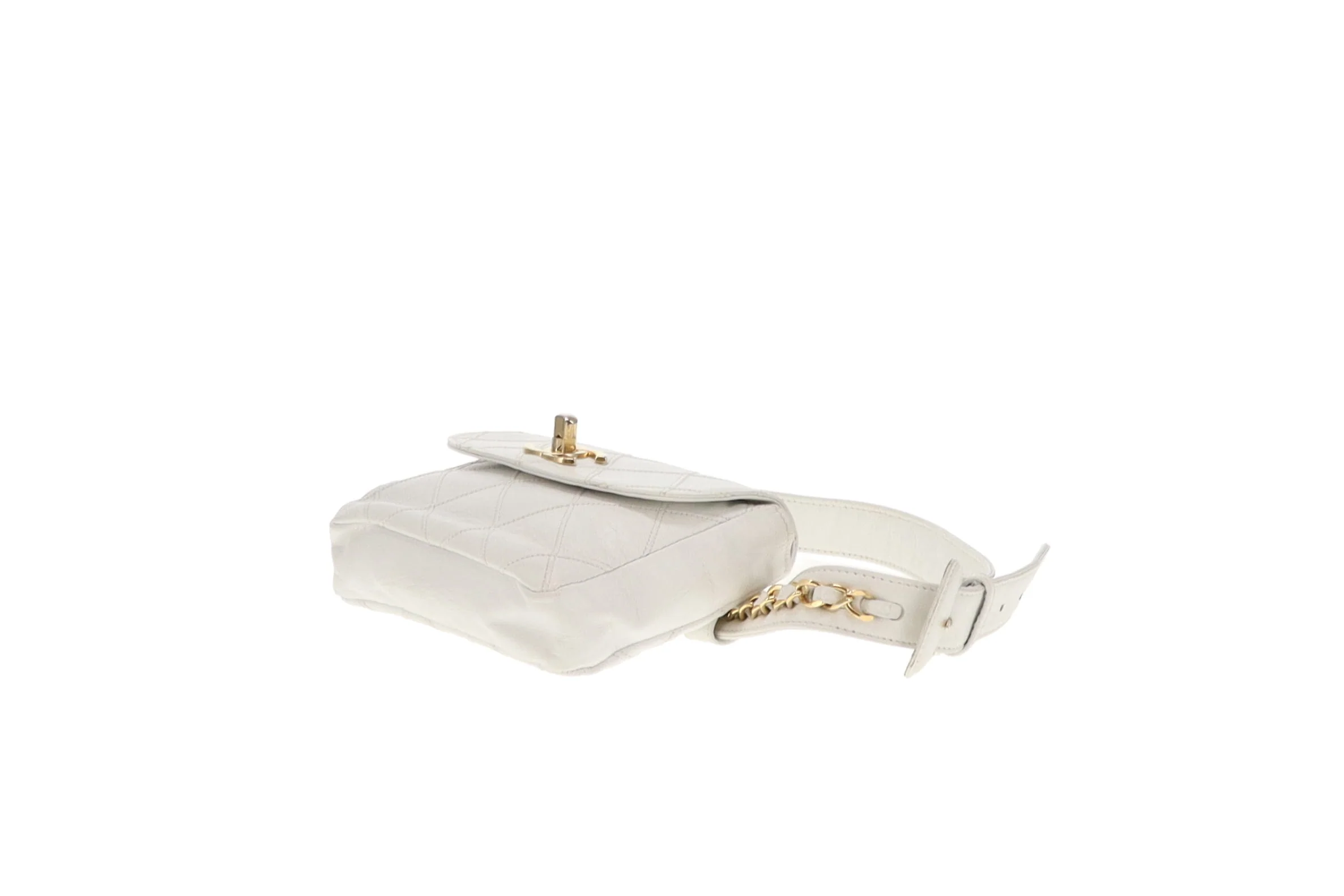 Chanel White Cross Stitch Vintage Waist Bag - Image 11