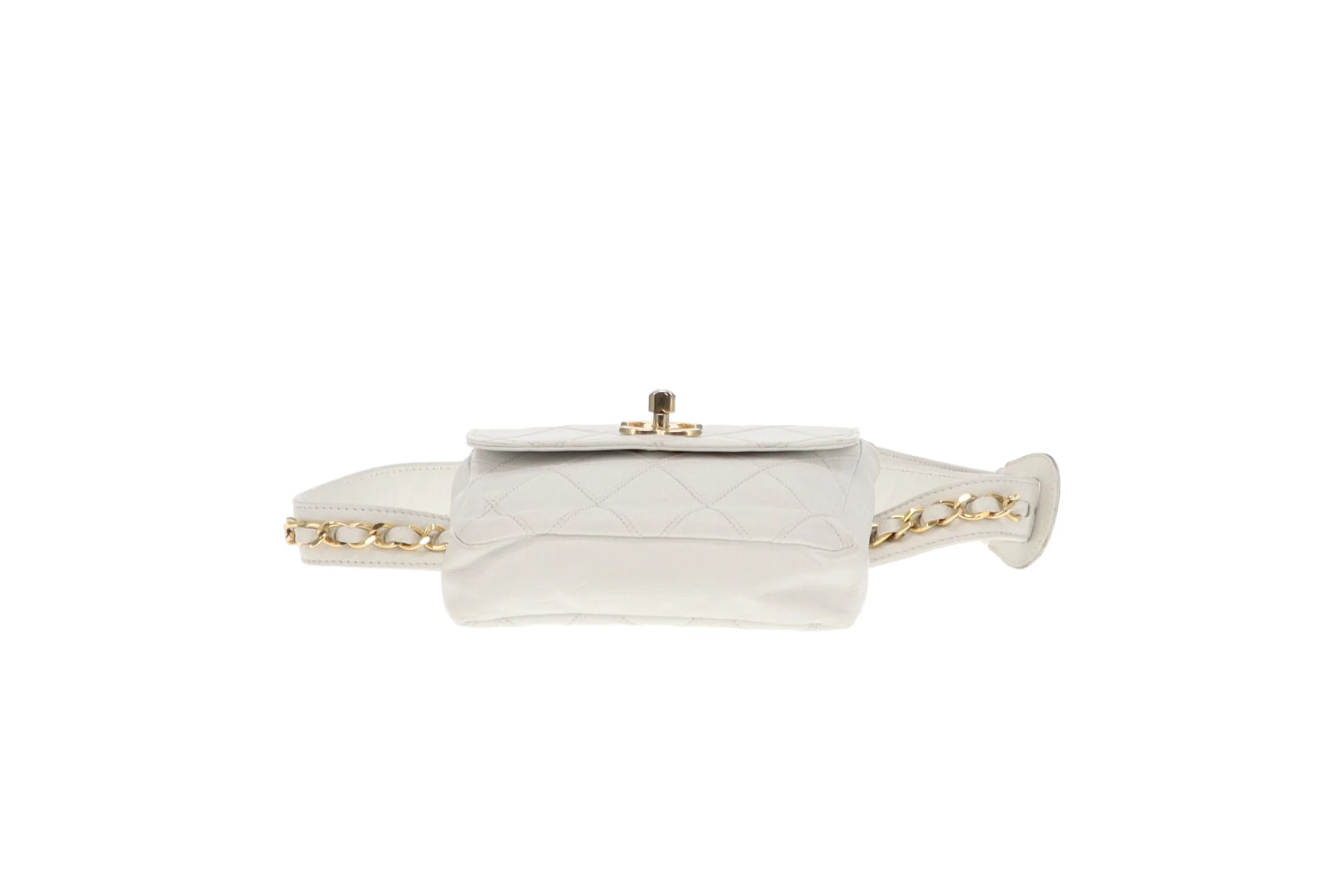 Chanel White Cross Stitch Vintage Waist Bag - Image 9