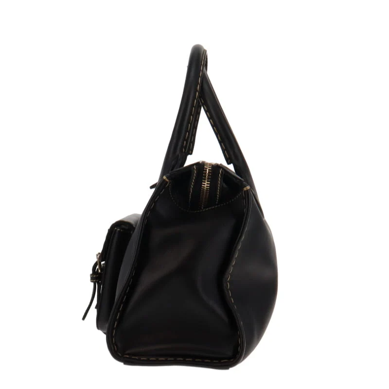 Chloe Edith Medium Top Stitch Day Bag Black - Image 6