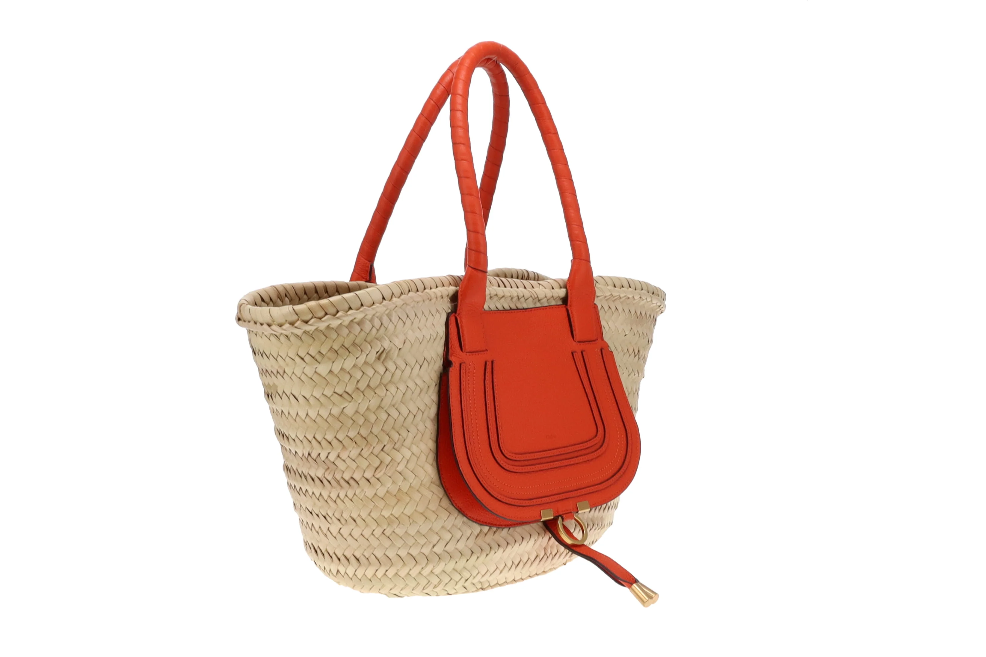 Chloe Marcie Basket Bag Medium Rusted Orange - Image 4