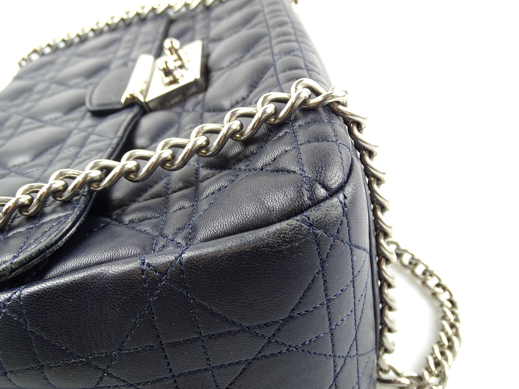 Dior Cannage Large Navy Miss Dior Flap Chain Bag - Image 11