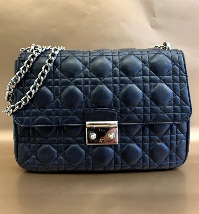 Dior Cannage Large Navy Miss Dior Flap Chain Bag - Image 14