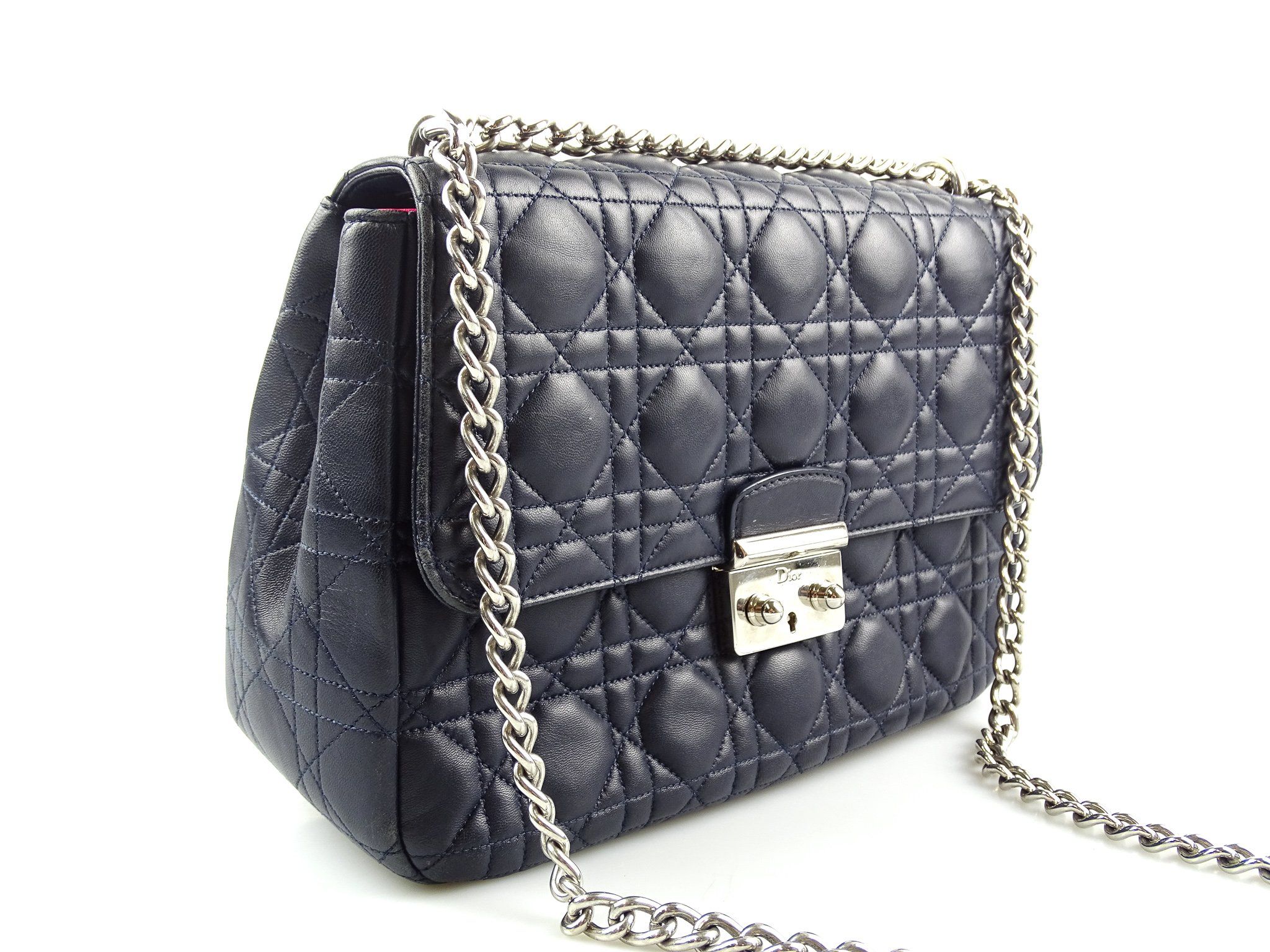 Dior Cannage Large Navy Miss Dior Flap Chain Bag - Image 4