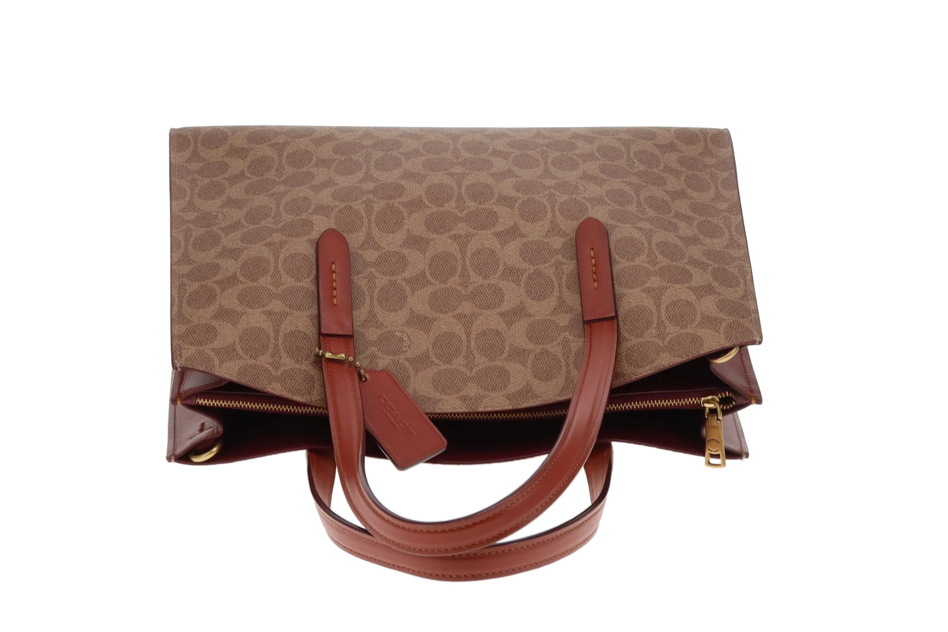 Coach Charlie Carryall Signature Canvas and Rust Leather - Image 10
