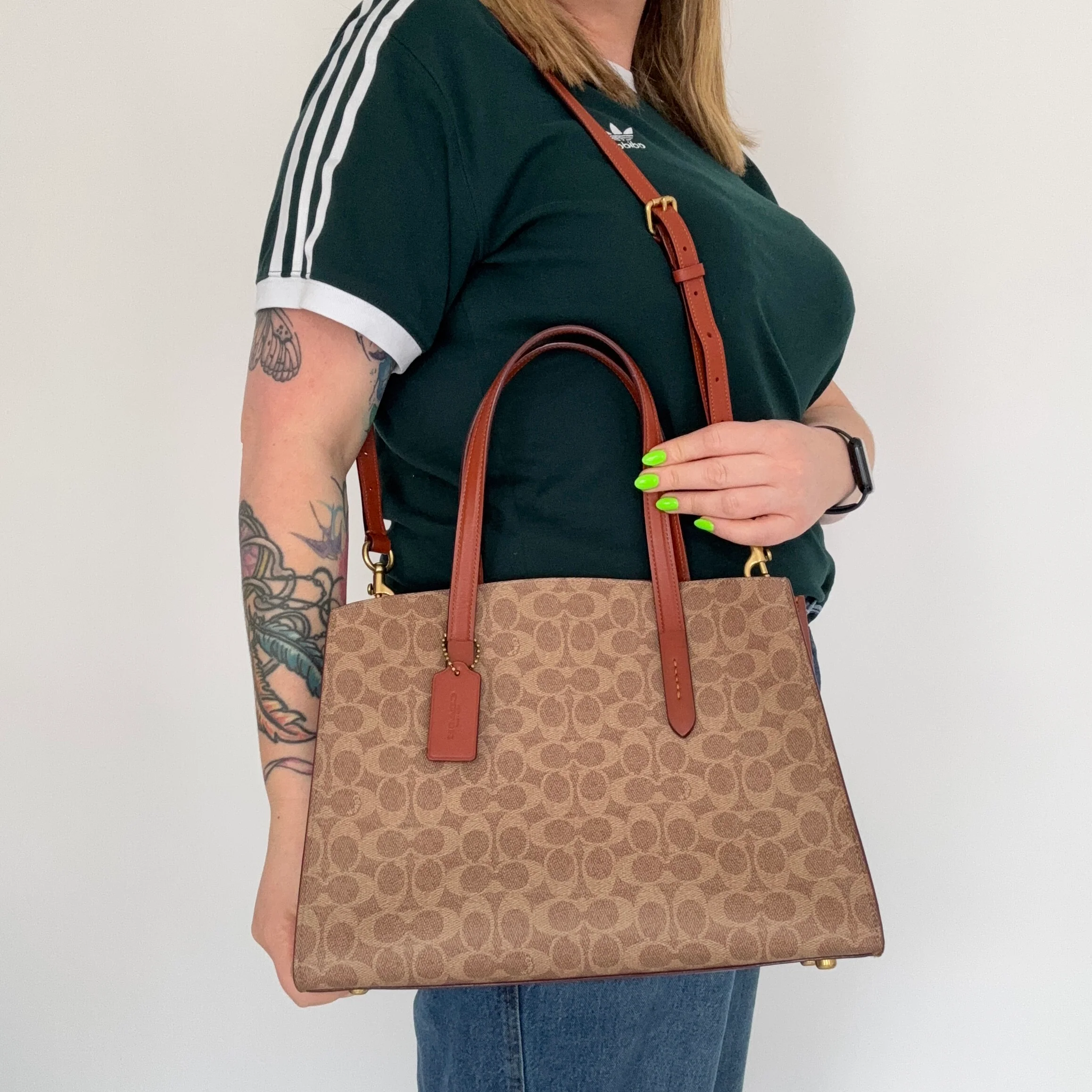 Coach Charlie Carryall Signature Canvas and Rust Leather - Image 3