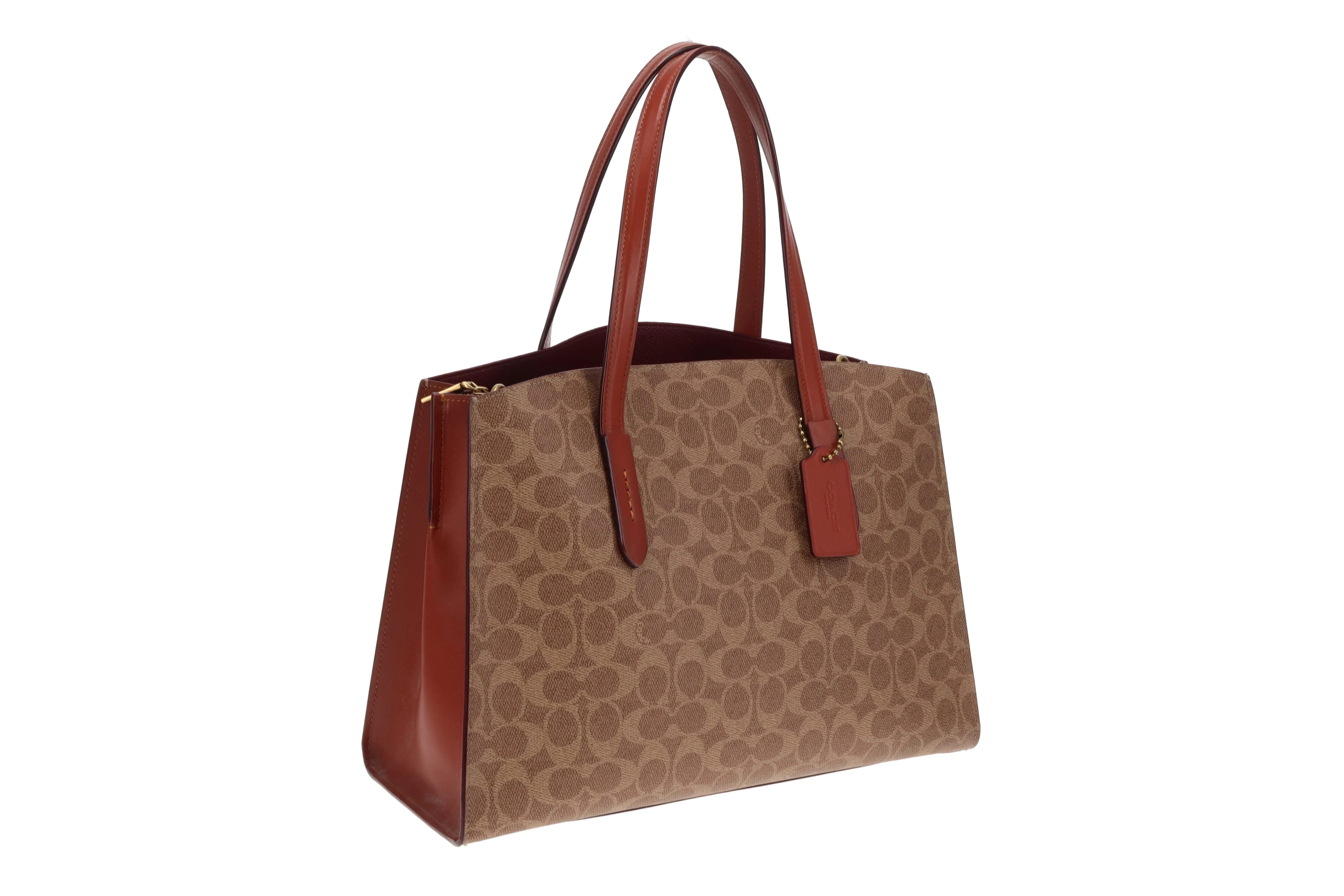 Coach Charlie Carryall Signature Canvas and Rust Leather - Image 5