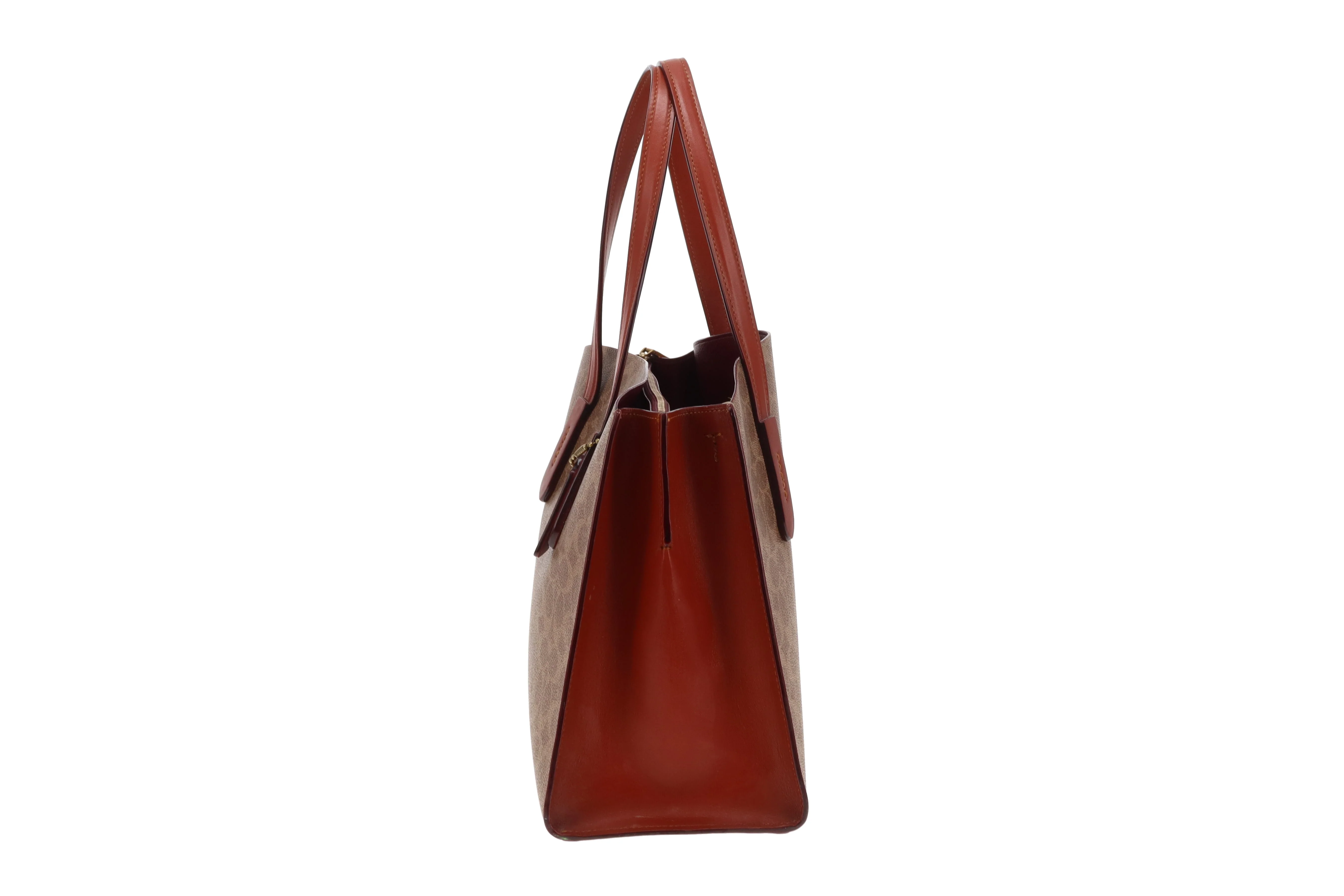 Coach Charlie Carryall Signature Canvas and Rust Leather - Image 9