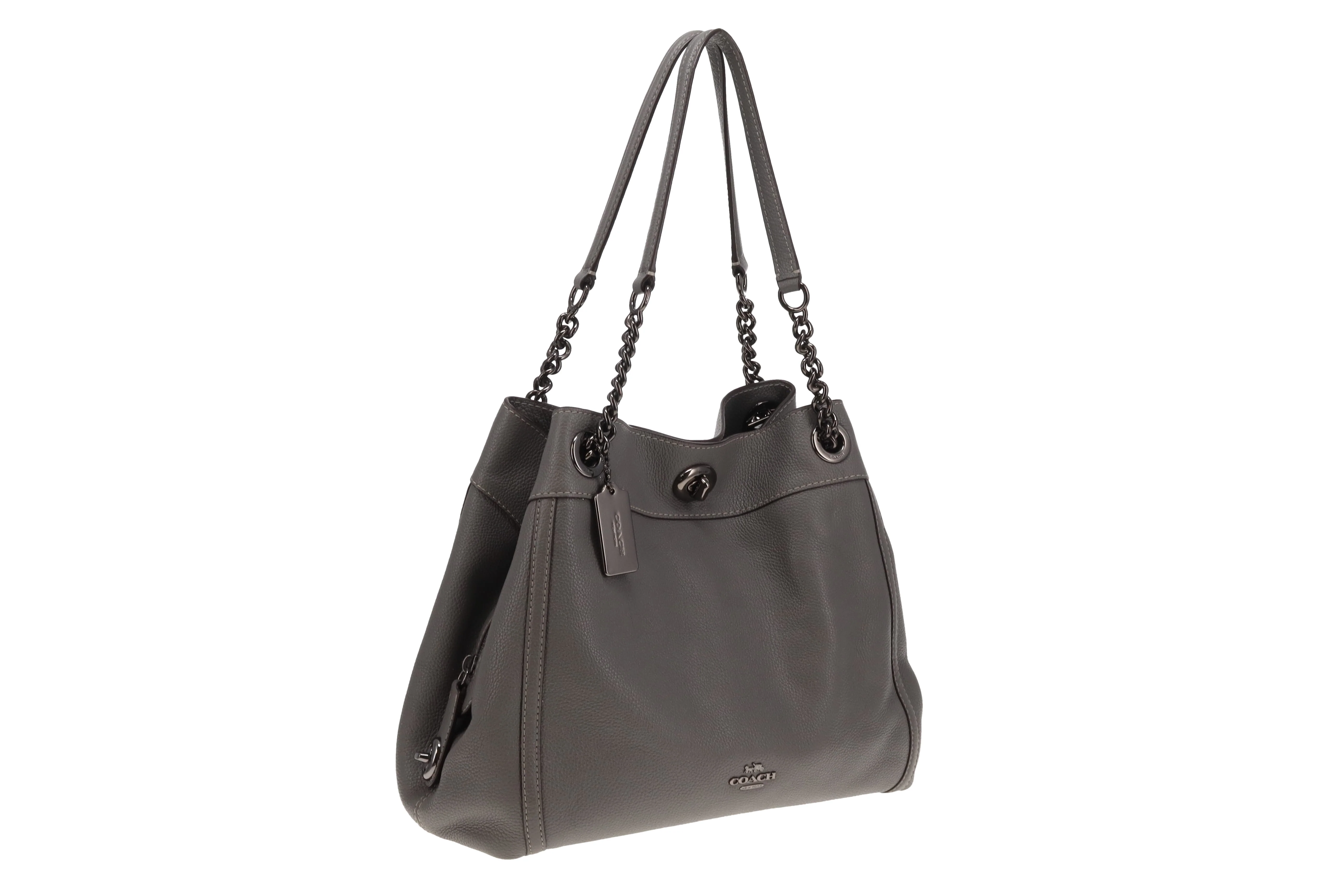 Coach Edie Turnlock Tote In Grey - Image 3