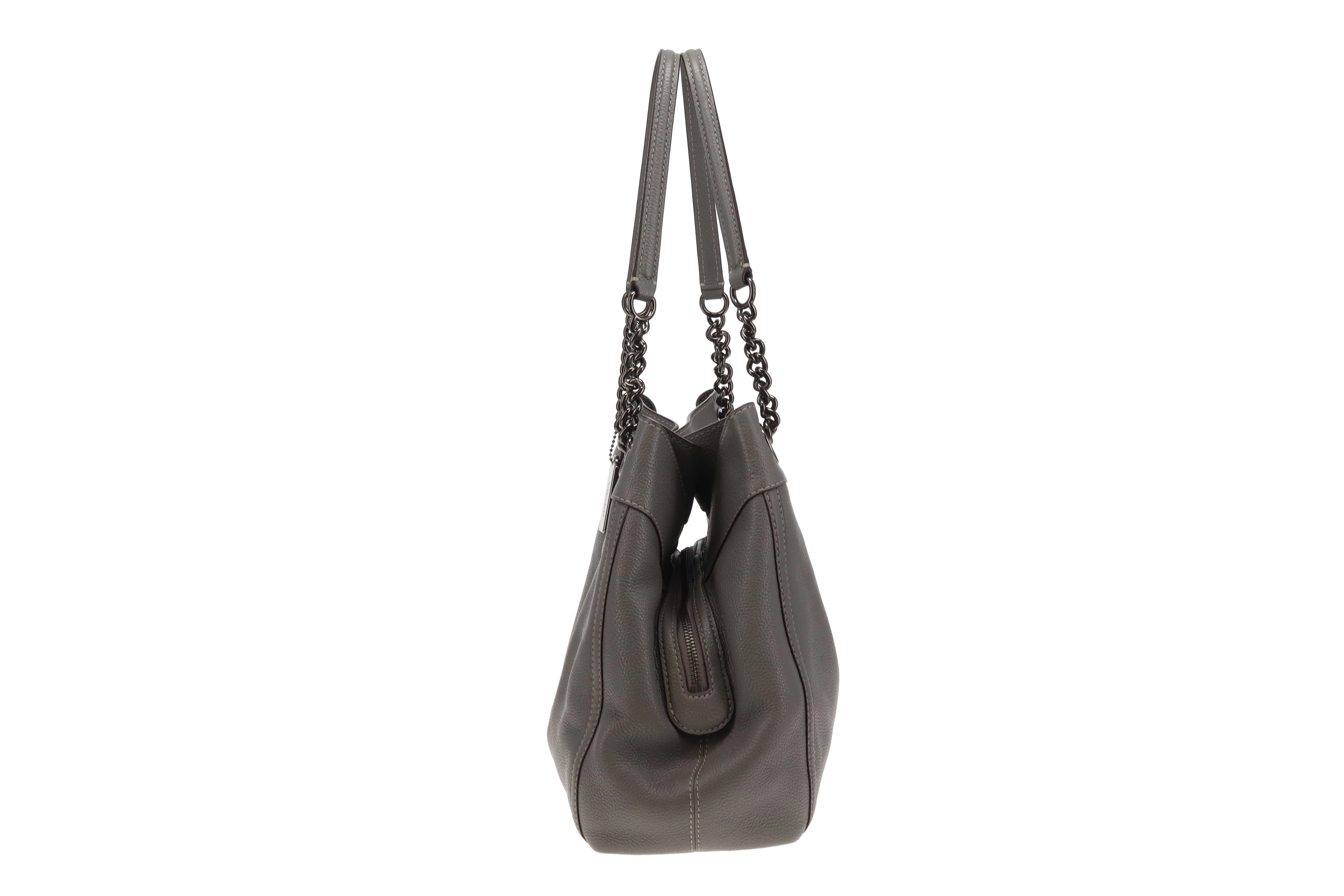 Coach Edie Turnlock Tote In Grey - Image 6