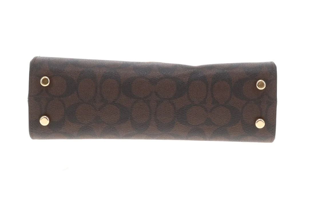 Coach Eliza Top Handle Bag In Brown Signature Canvas & Leather - Image 8