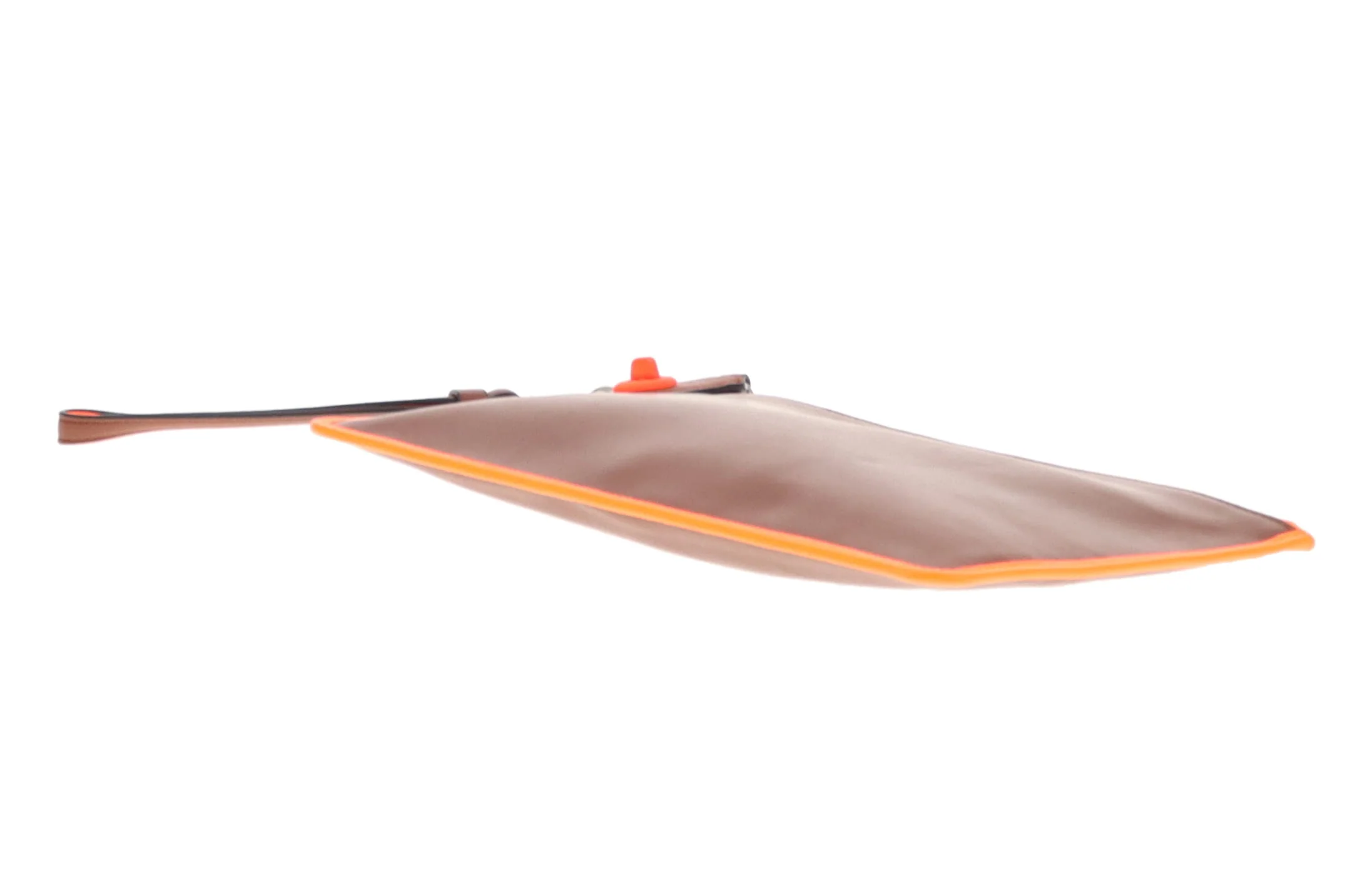Coach Tan Leather Neon Orange Wristlet - Image 8
