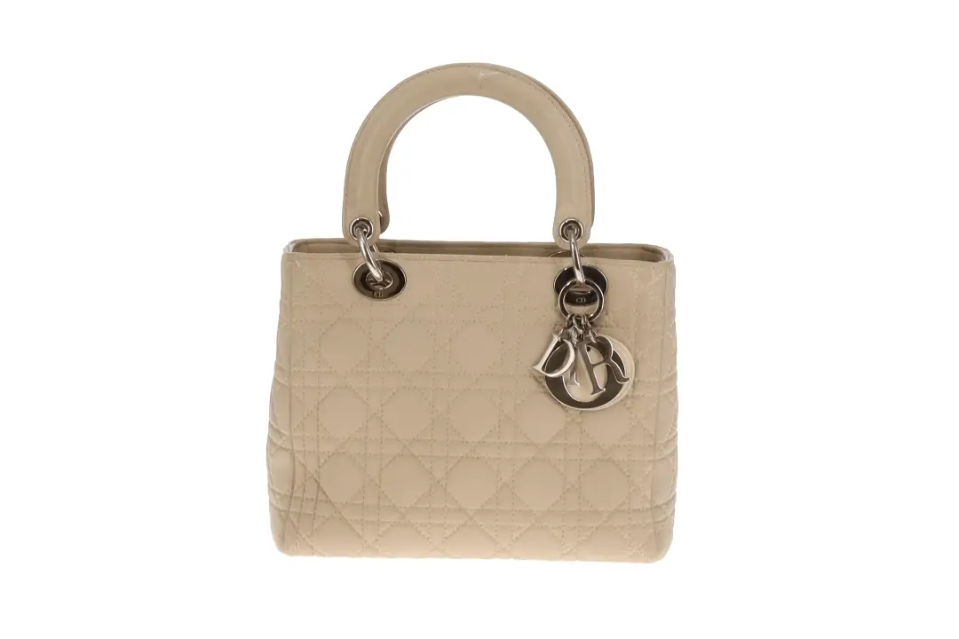 Dior Lady Dior Beige Cannage Calfskin Medium With Strap 2007 - Image 3