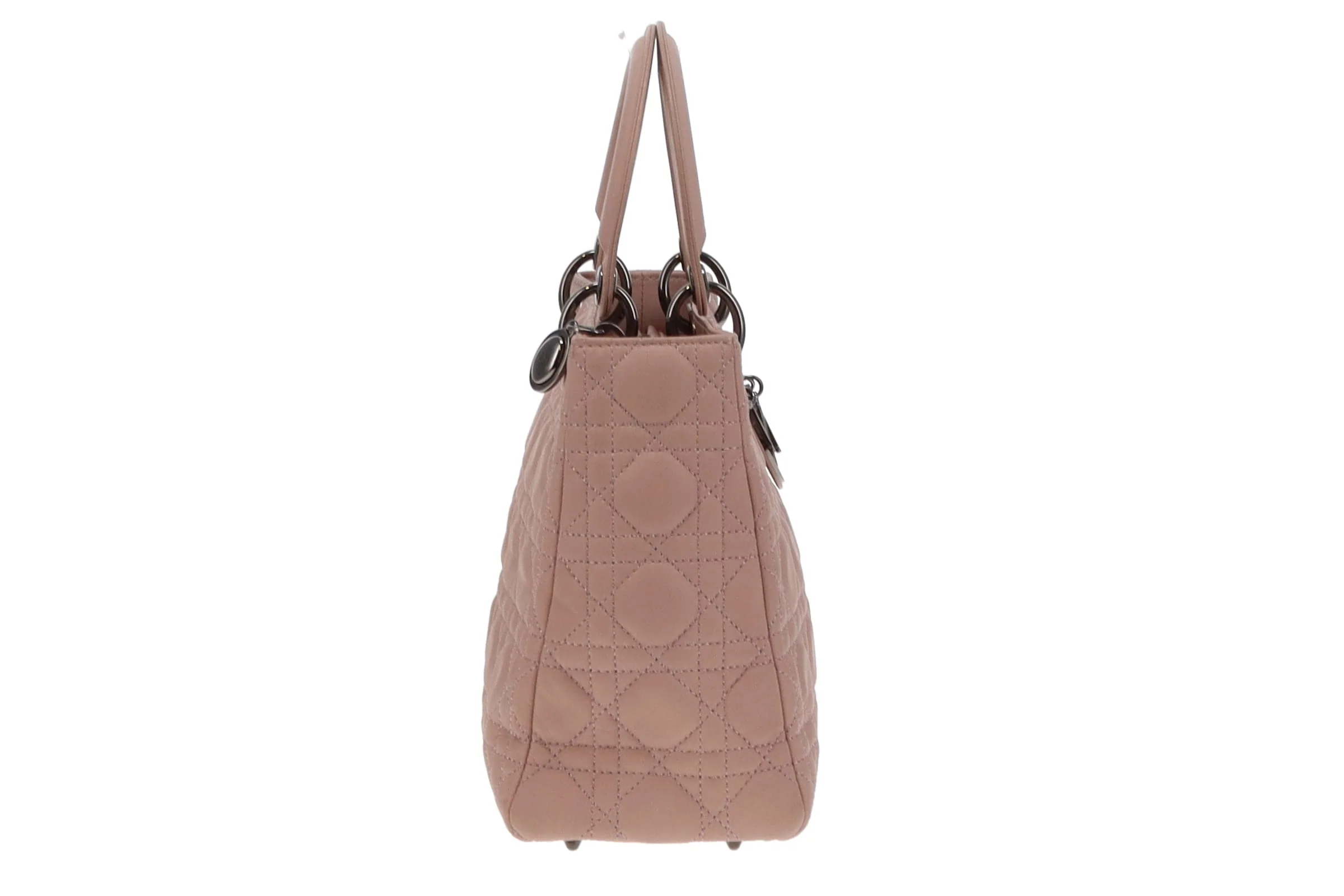 Dior Lady Dior Blush Leather and Metallic Cannage Stitching Medium with Strap 2011 - Image 4