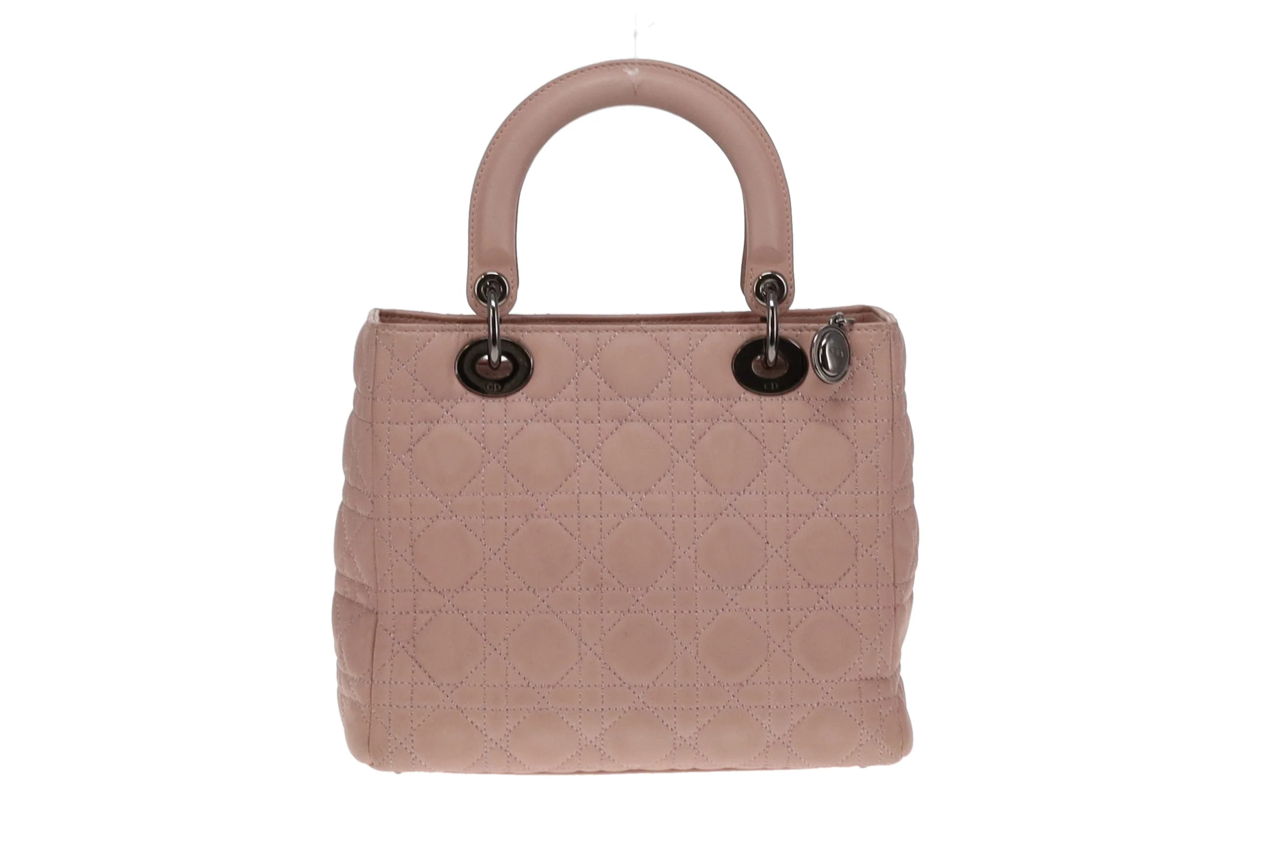 Dior Lady Dior Blush Leather and Metallic Cannage Stitching Medium with Strap 2011 - Image 5
