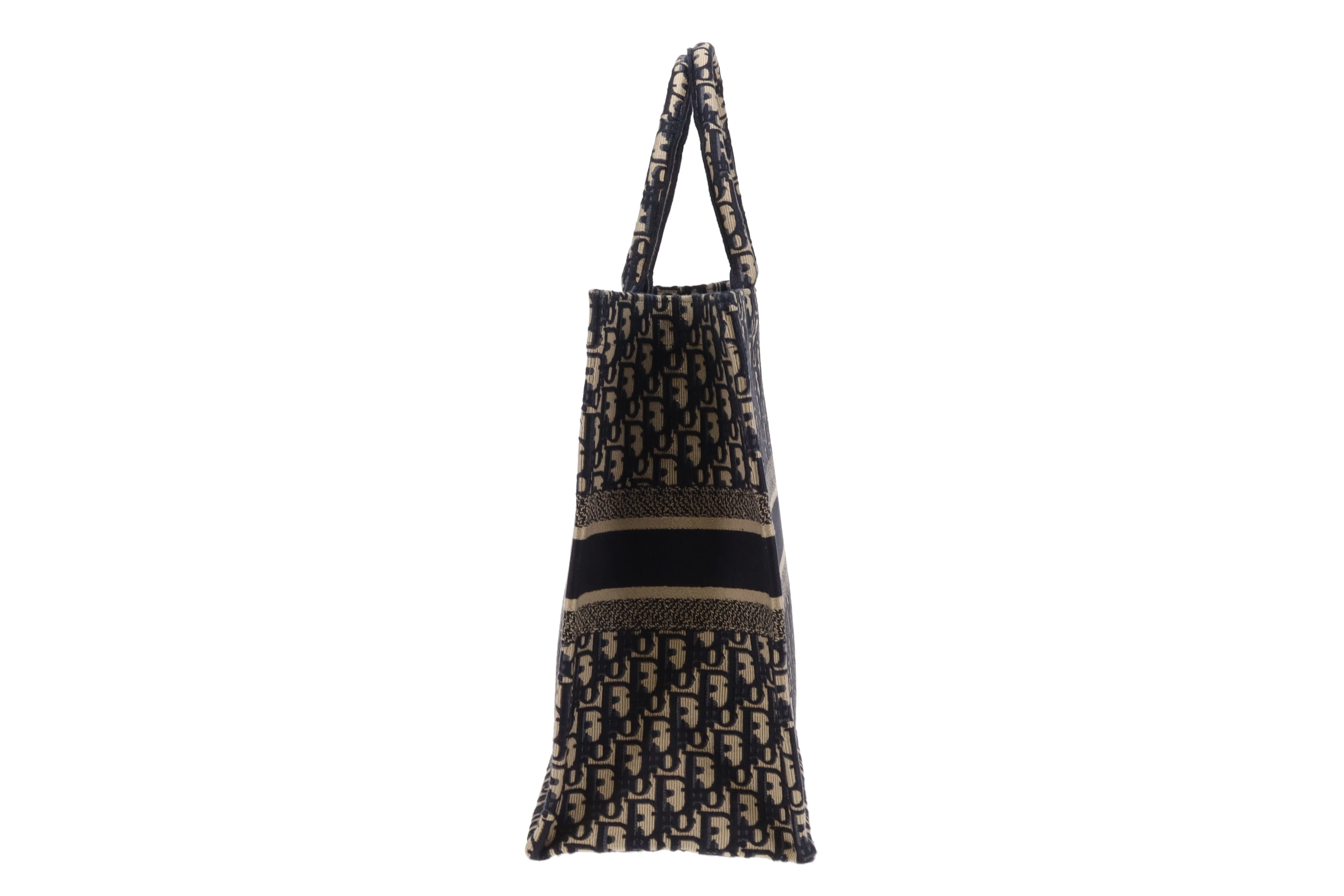 Dior Book Tote Large Ecru and Blue Oblique Embroidery - Image 6