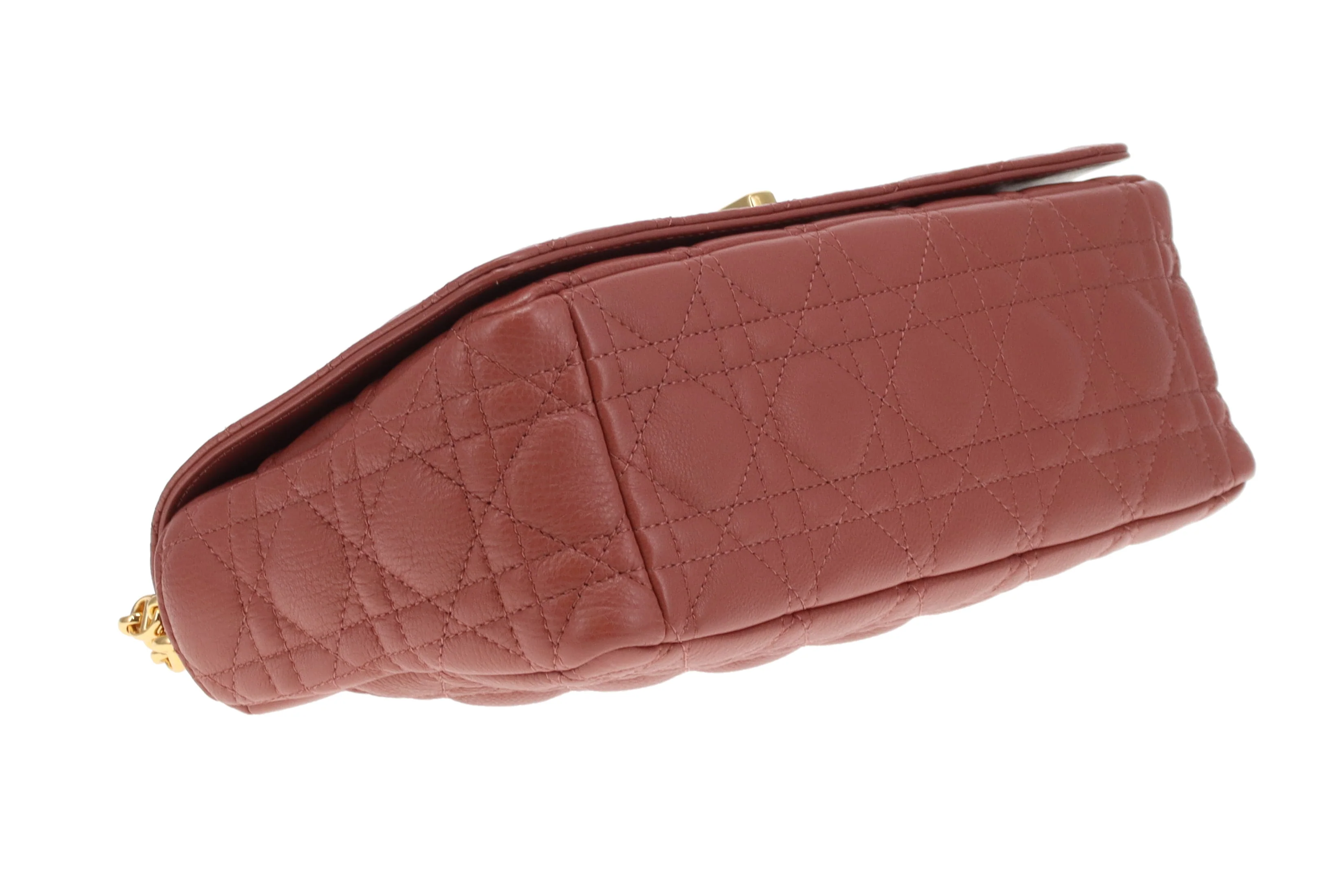 Dior Caro Bag Medium Raspberry Leather GHW 2022 - Image 11