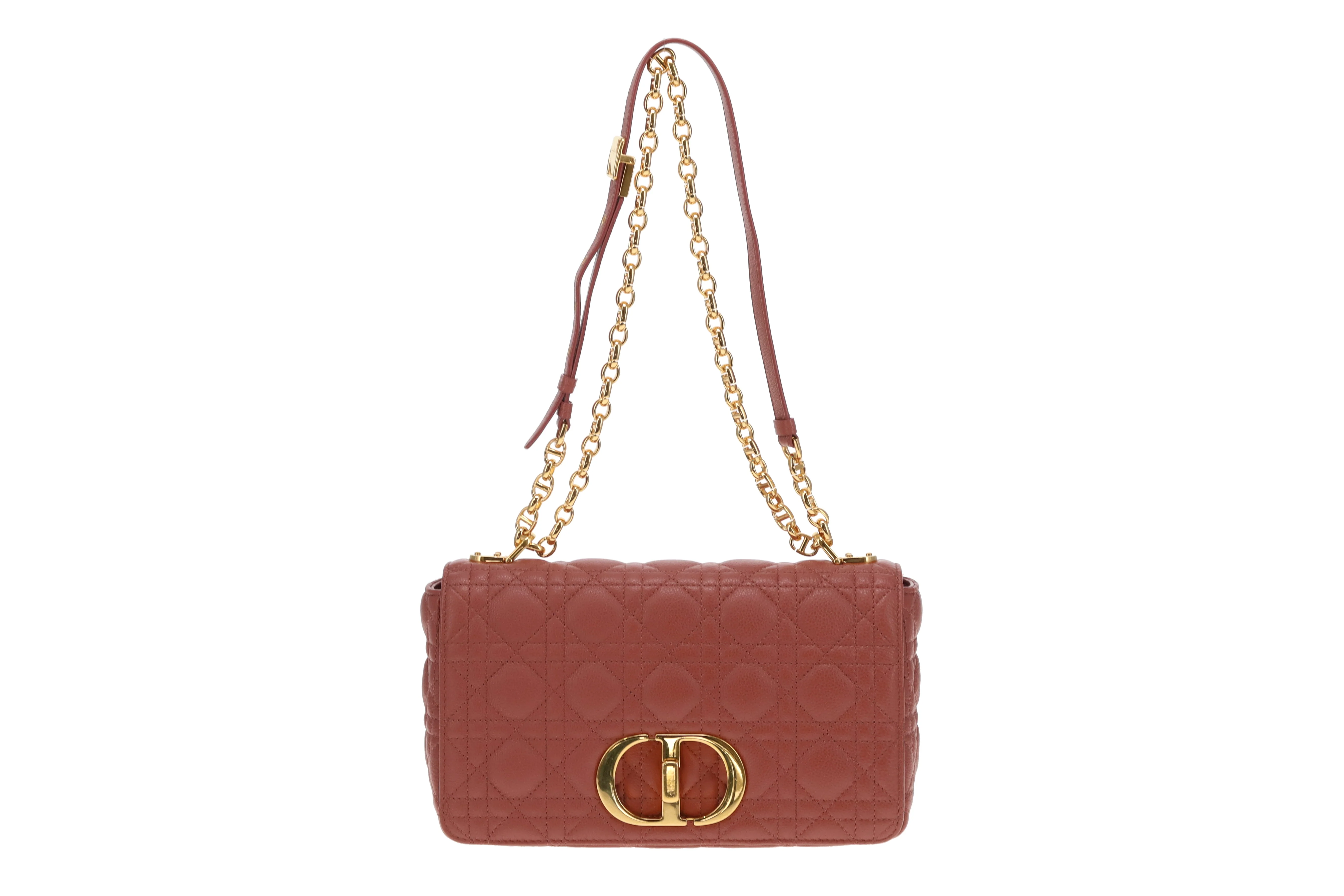 Dior Caro Bag Medium Raspberry Leather GHW 2022 - Image 3