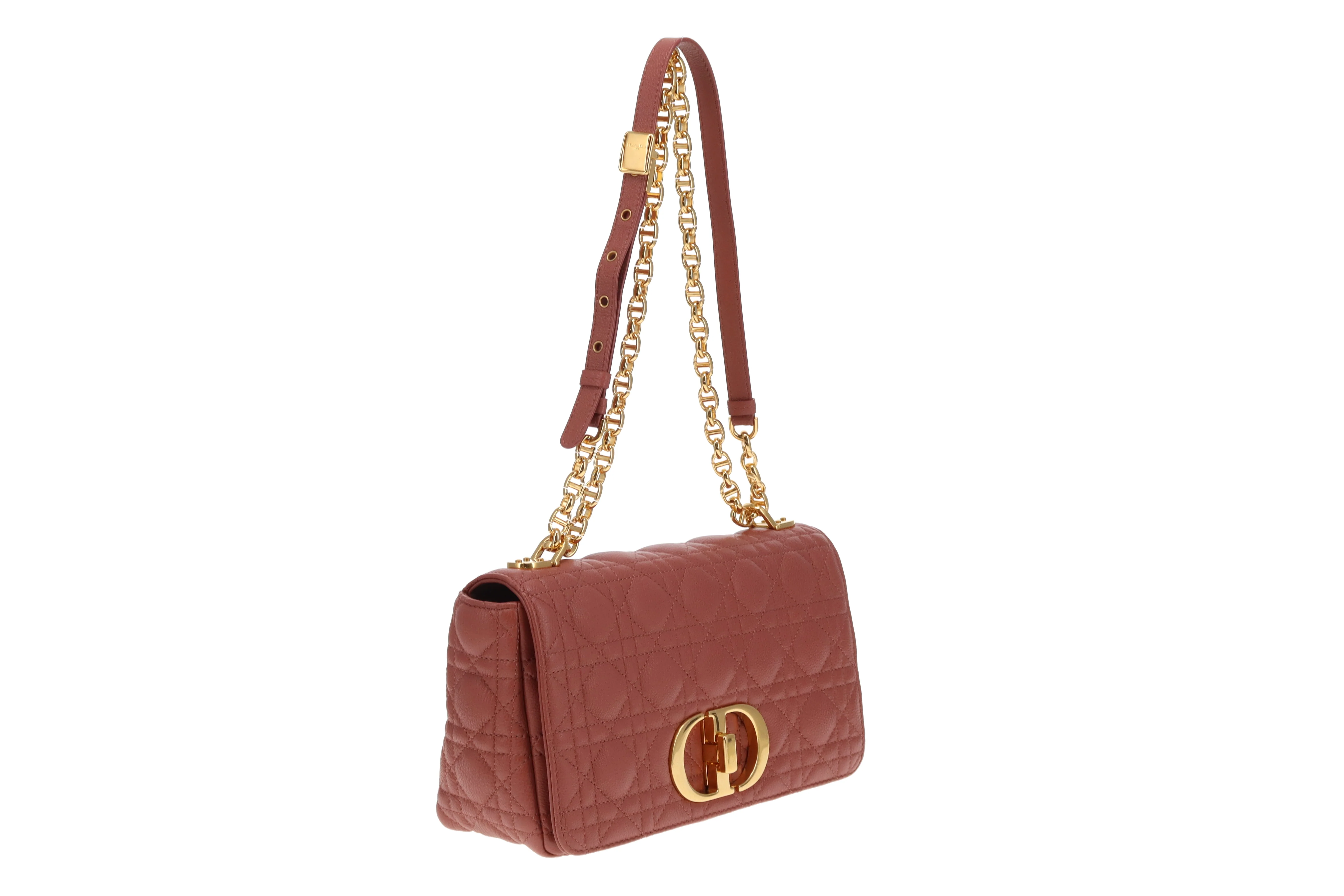 Dior Caro Bag Medium Raspberry Leather GHW 2022 - Image 5