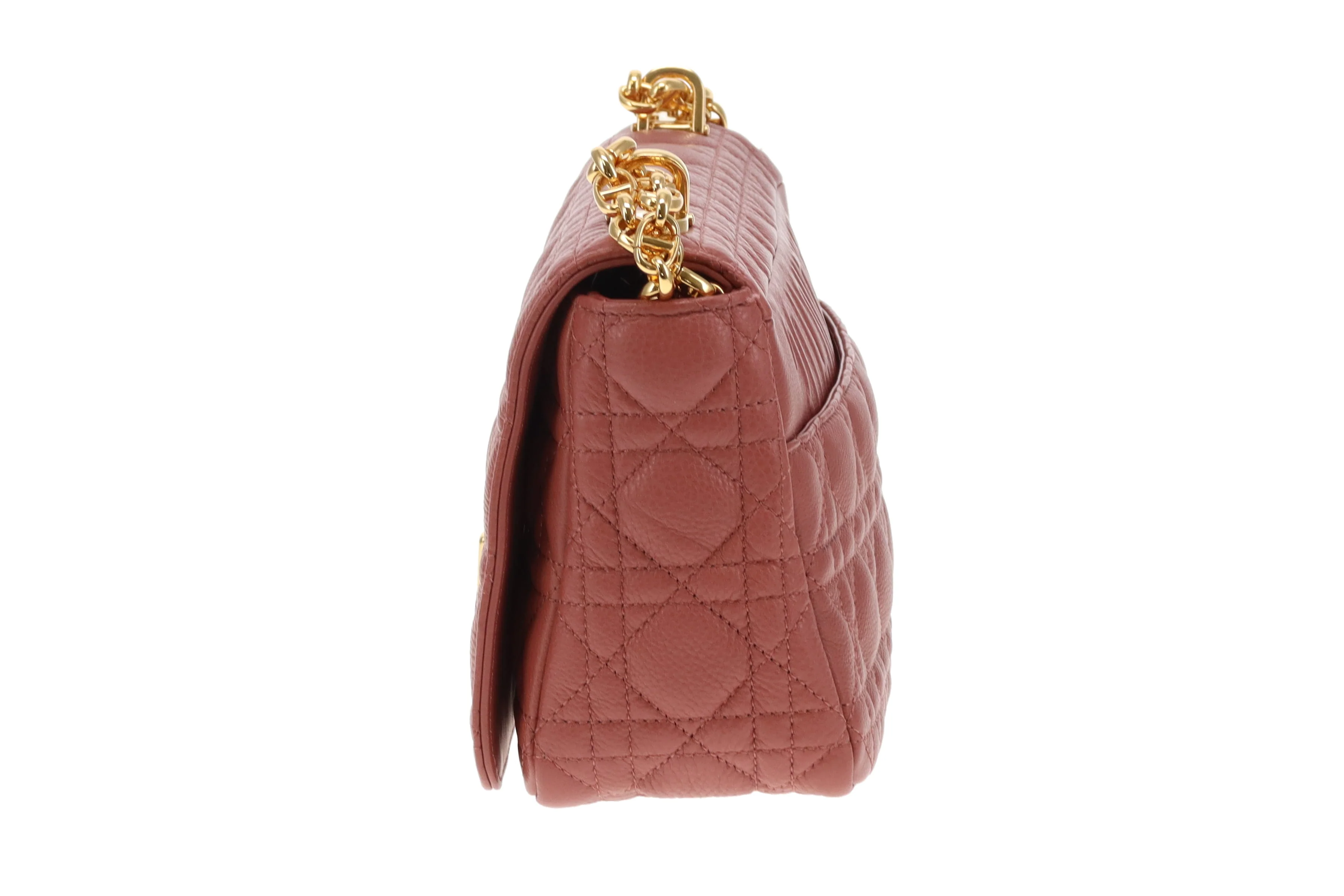 Dior Caro Bag Medium Raspberry Leather GHW 2022 - Image 7