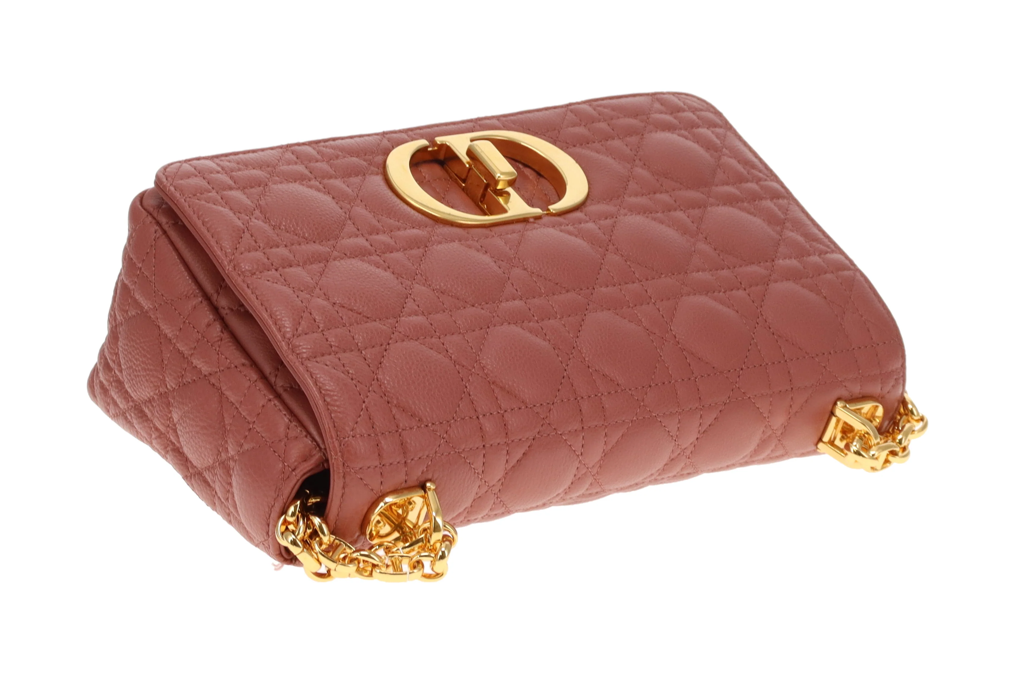 Dior Caro Bag Medium Raspberry Leather GHW 2022 - Image 8
