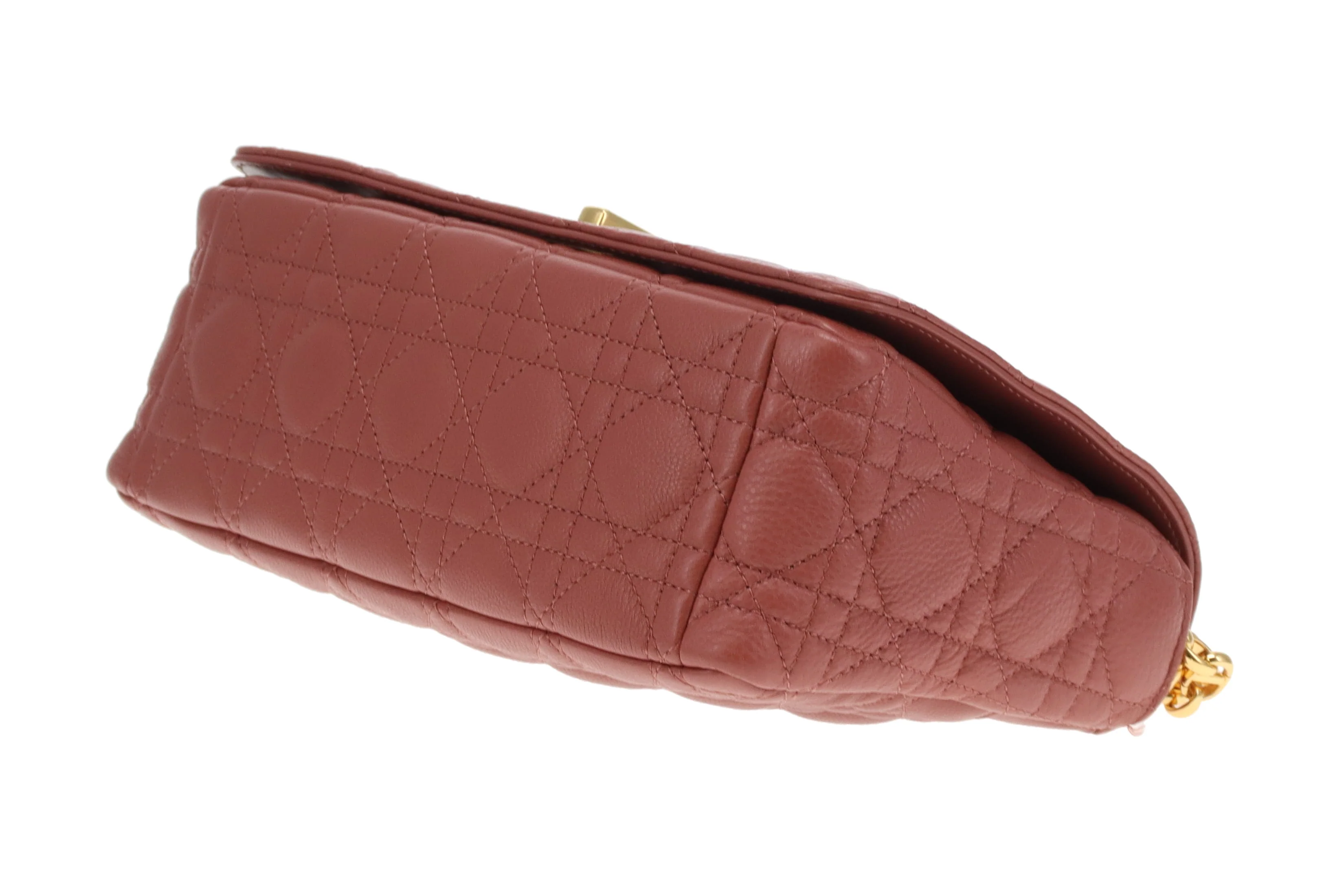 Dior Caro Bag Medium Raspberry Leather GHW 2022 - Image 9