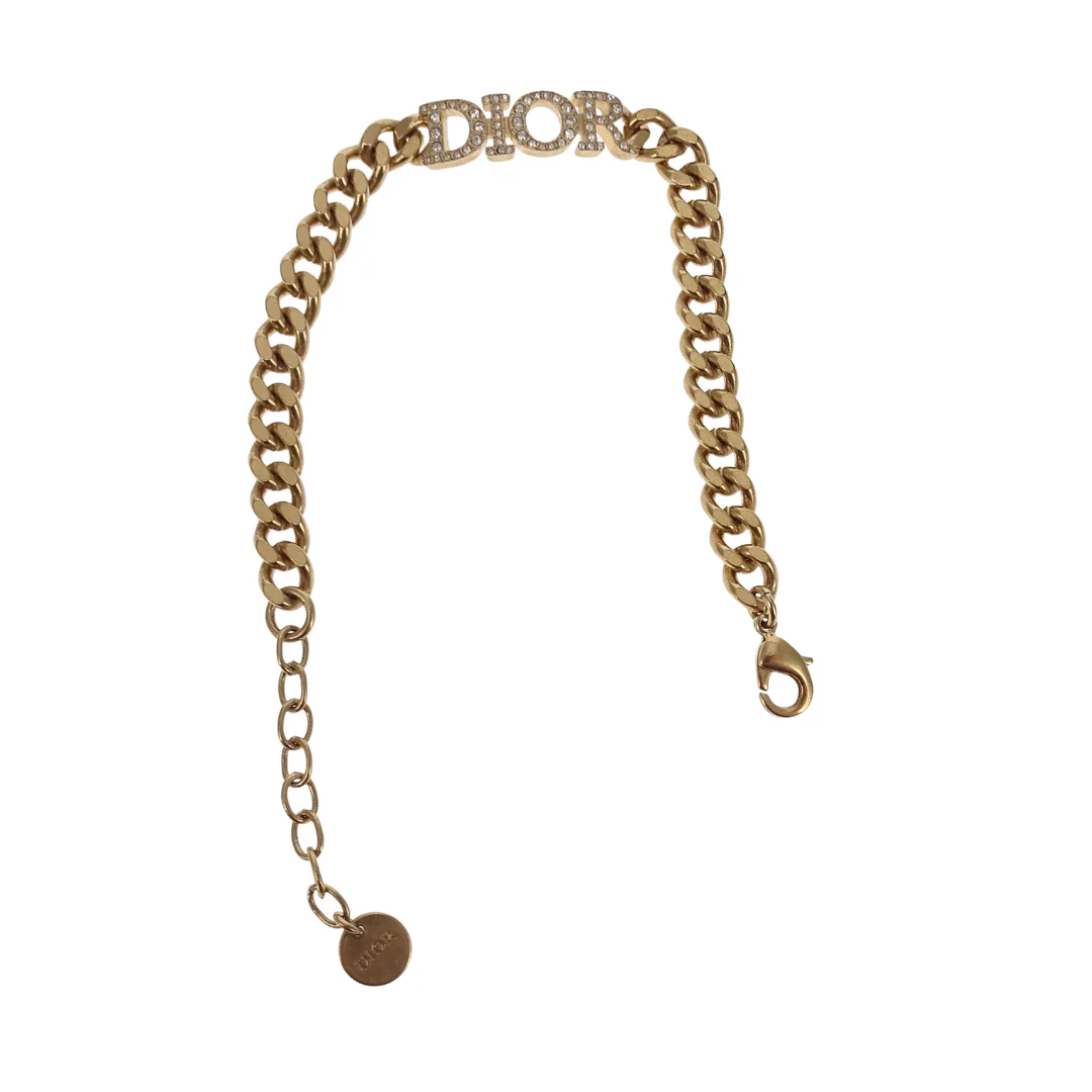 Dior Dio®evolution Gold Tone Metal & Strass Bracelet - Image 8