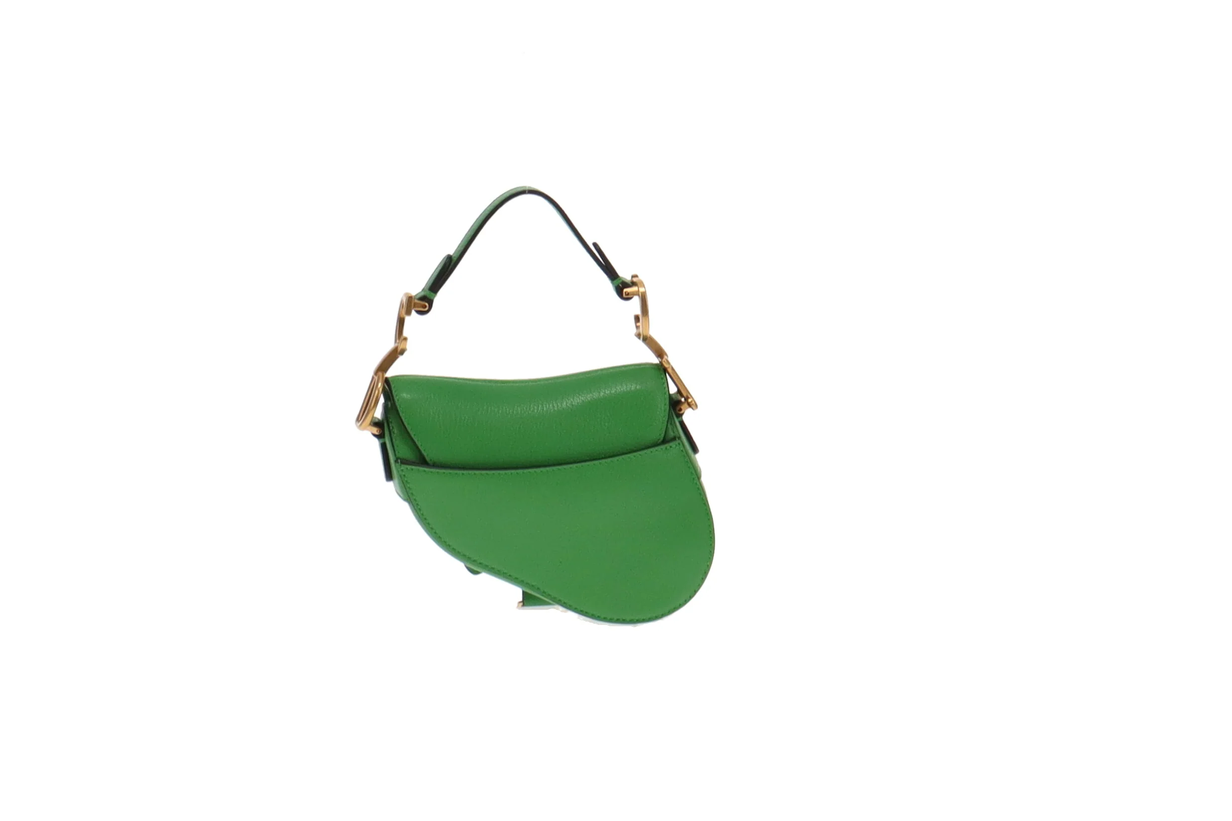 Dior Saddle Green Leather GHW Micro Bag with Strap 2022 - Image 11