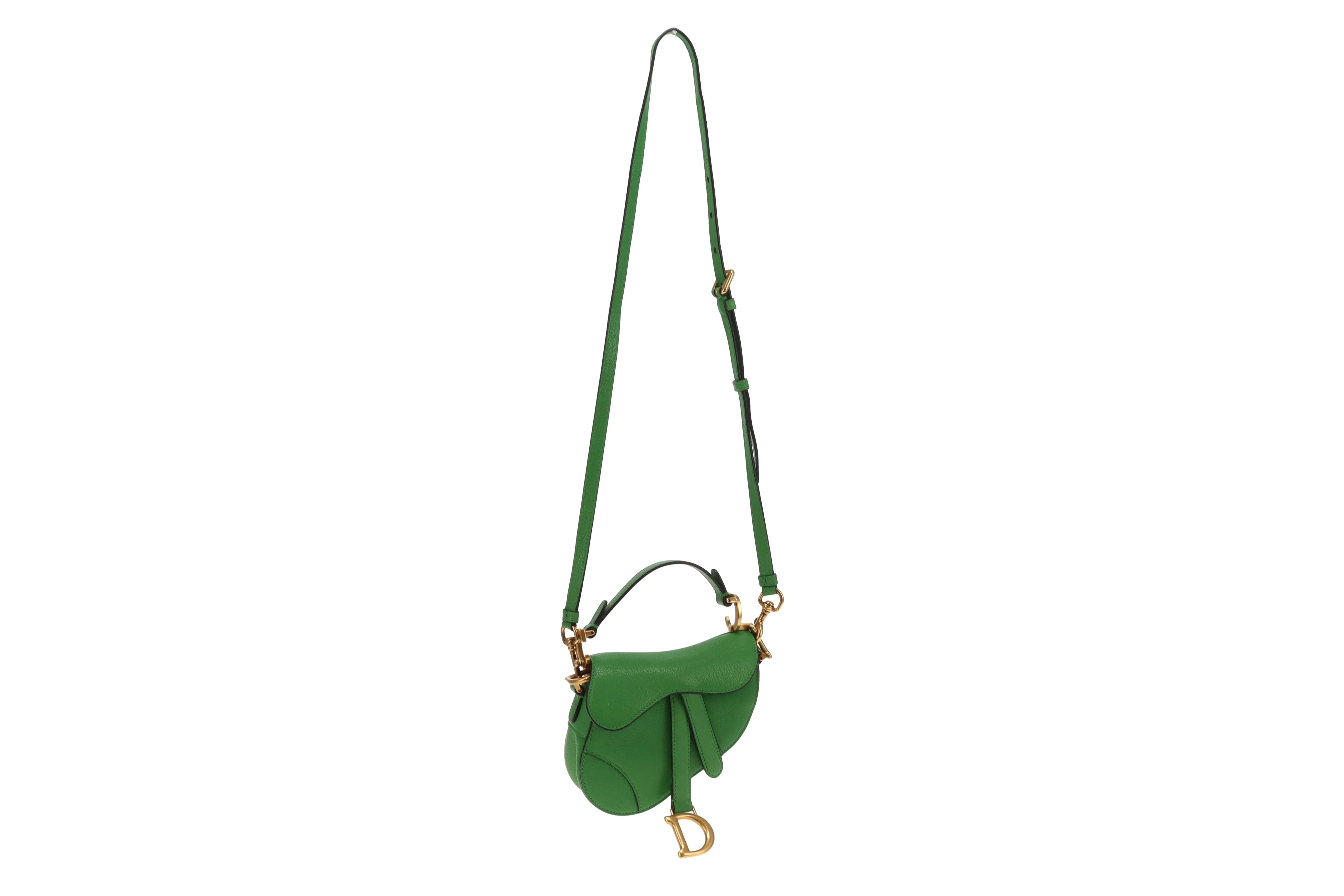 Dior Saddle Green Leather GHW Micro Bag with Strap 2022 - Image 5