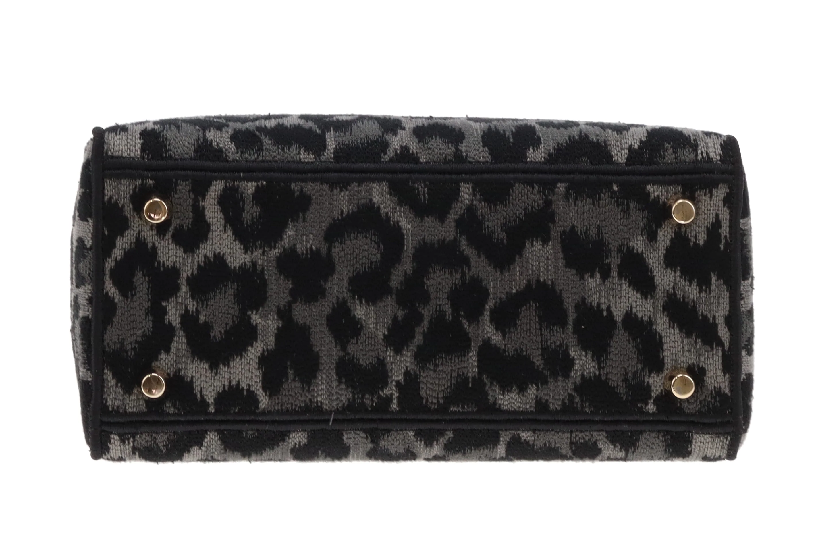 Dior Lady Dior Grey/Black Leopard Mizza Embroidered Canvas Medium D-Lite 2021 - Image 12