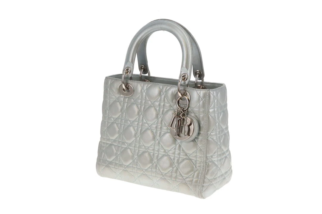 Dior Lady Dior Pearlescent Mint Medium With Strap 2015 - Image 10