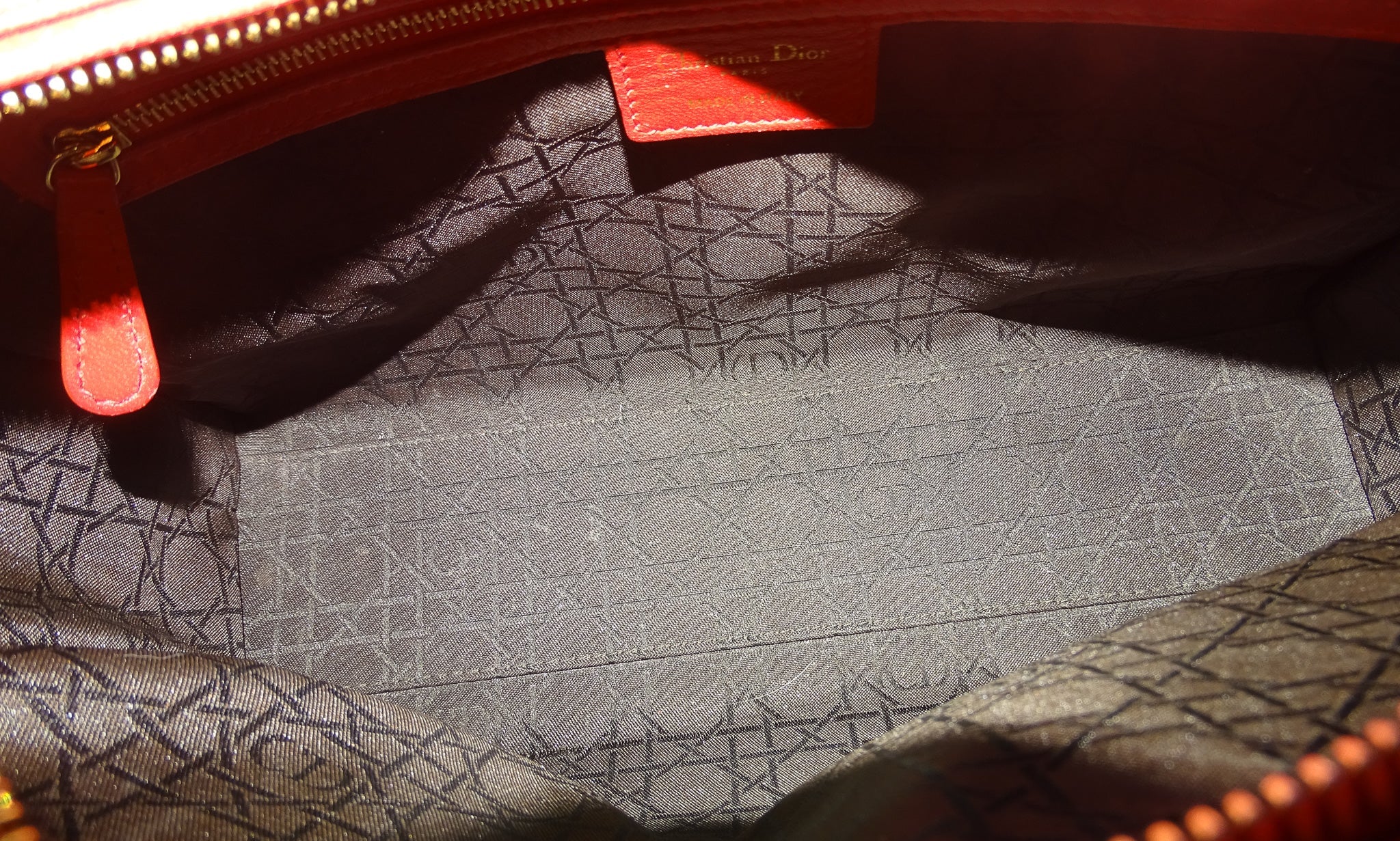Dior Lady Dior Red Lambskin Large 2013 - Image 14