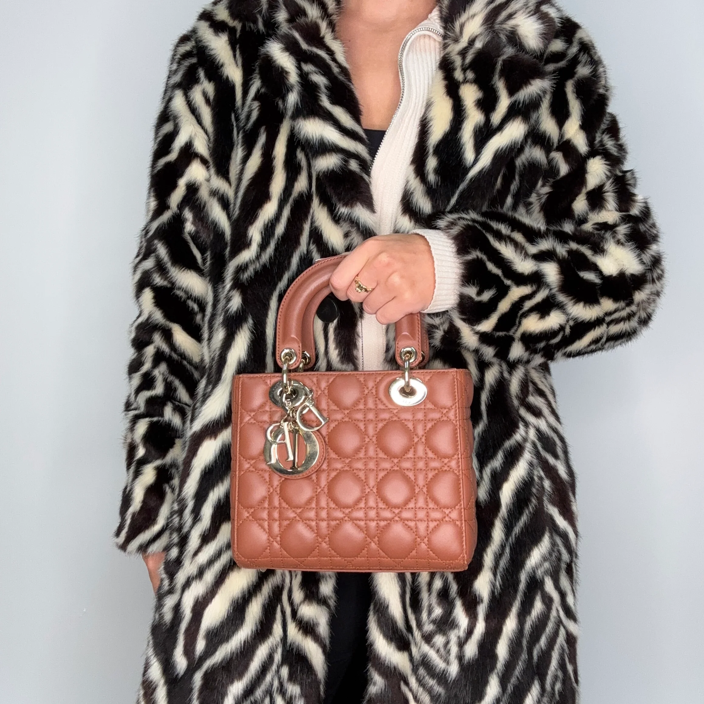 Dior Lady Dior Rust Cannage Lambskin Small MYABC - Image 3