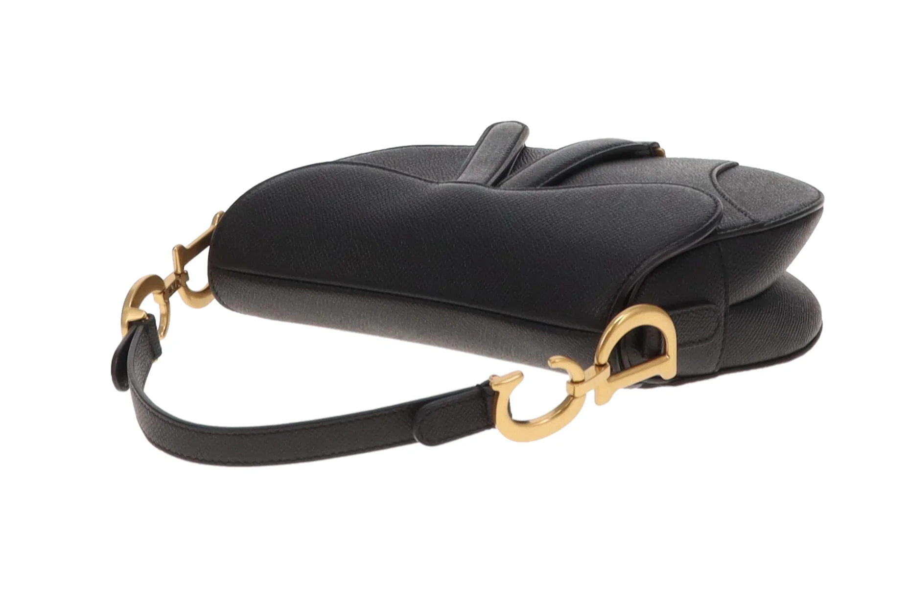 Dior Saddle Bag Mini with Strap Black Leather GHW 2022 - Image 12