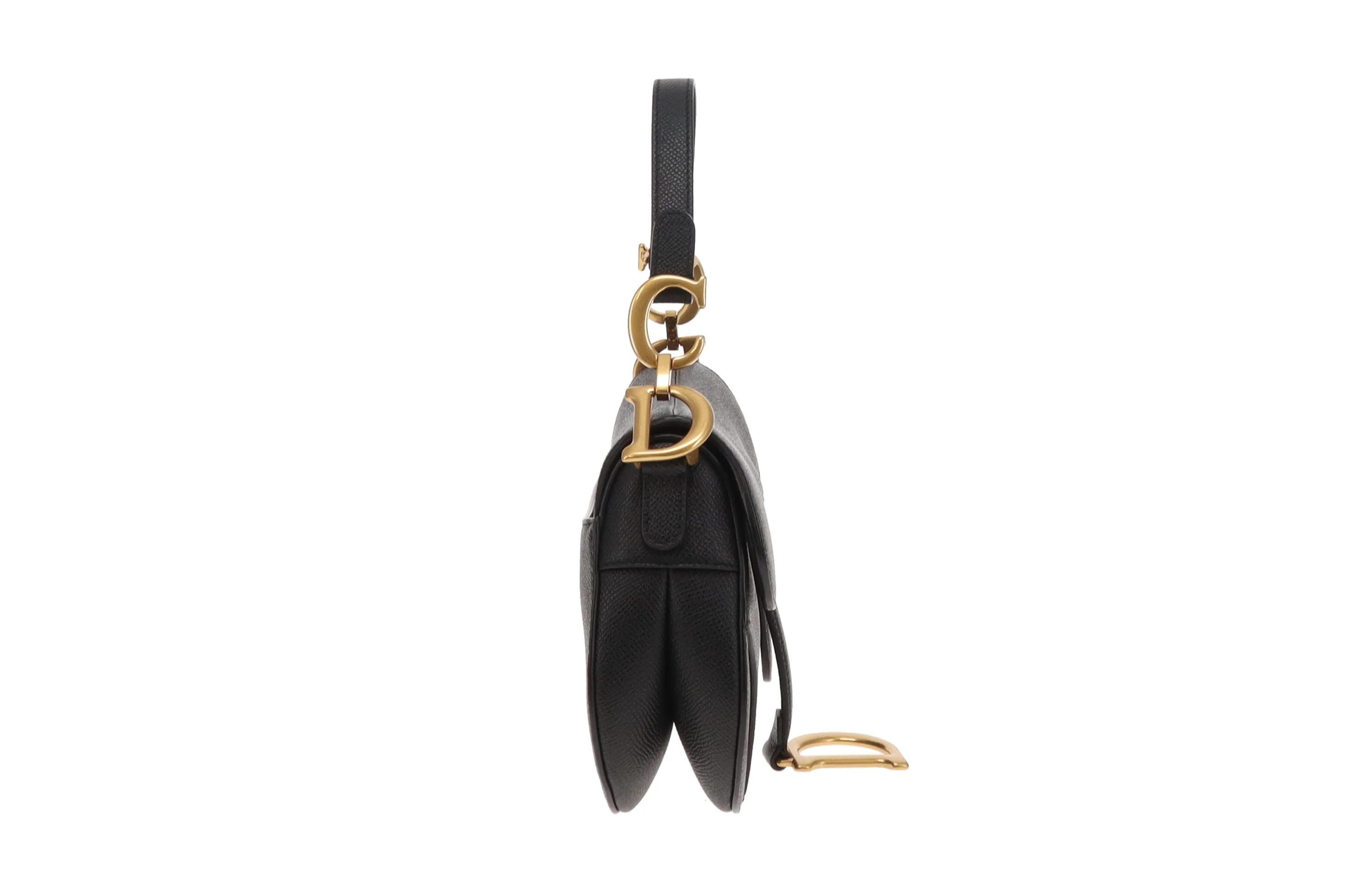 Dior Saddle Bag Mini with Strap Black Leather GHW 2022 - Image 5