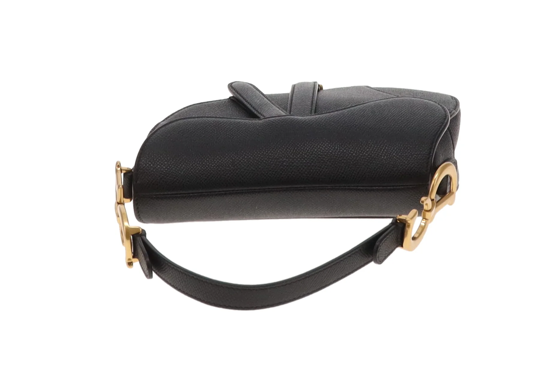 Dior Saddle Bag Mini with Strap Black Leather GHW 2022 - Image 8