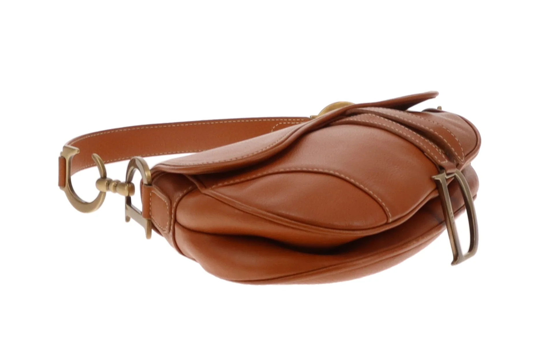 Dior Saddle Bag Tan Leather Vintage 2001 - Image 10