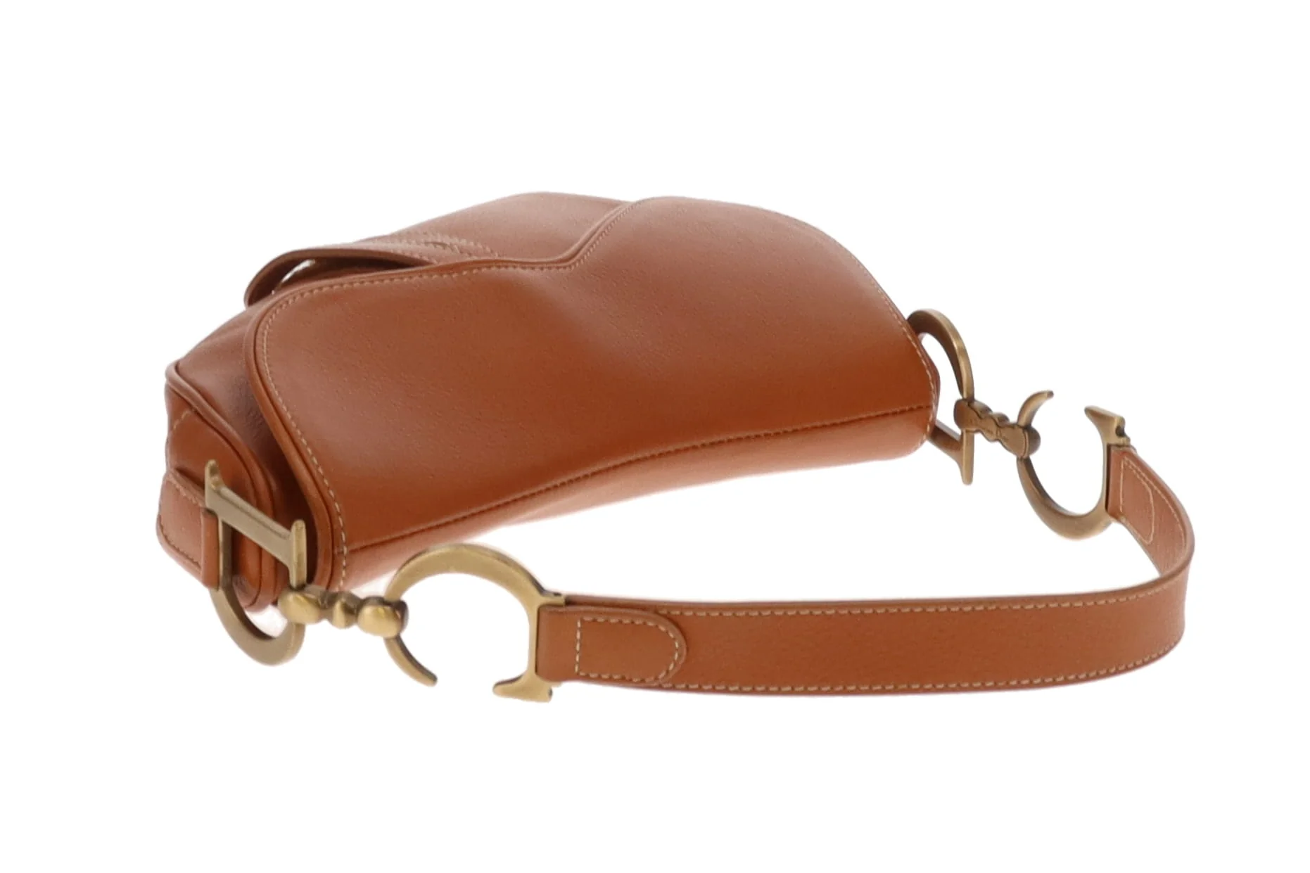 Dior Saddle Bag Tan Leather Vintage 2001 - Image 8