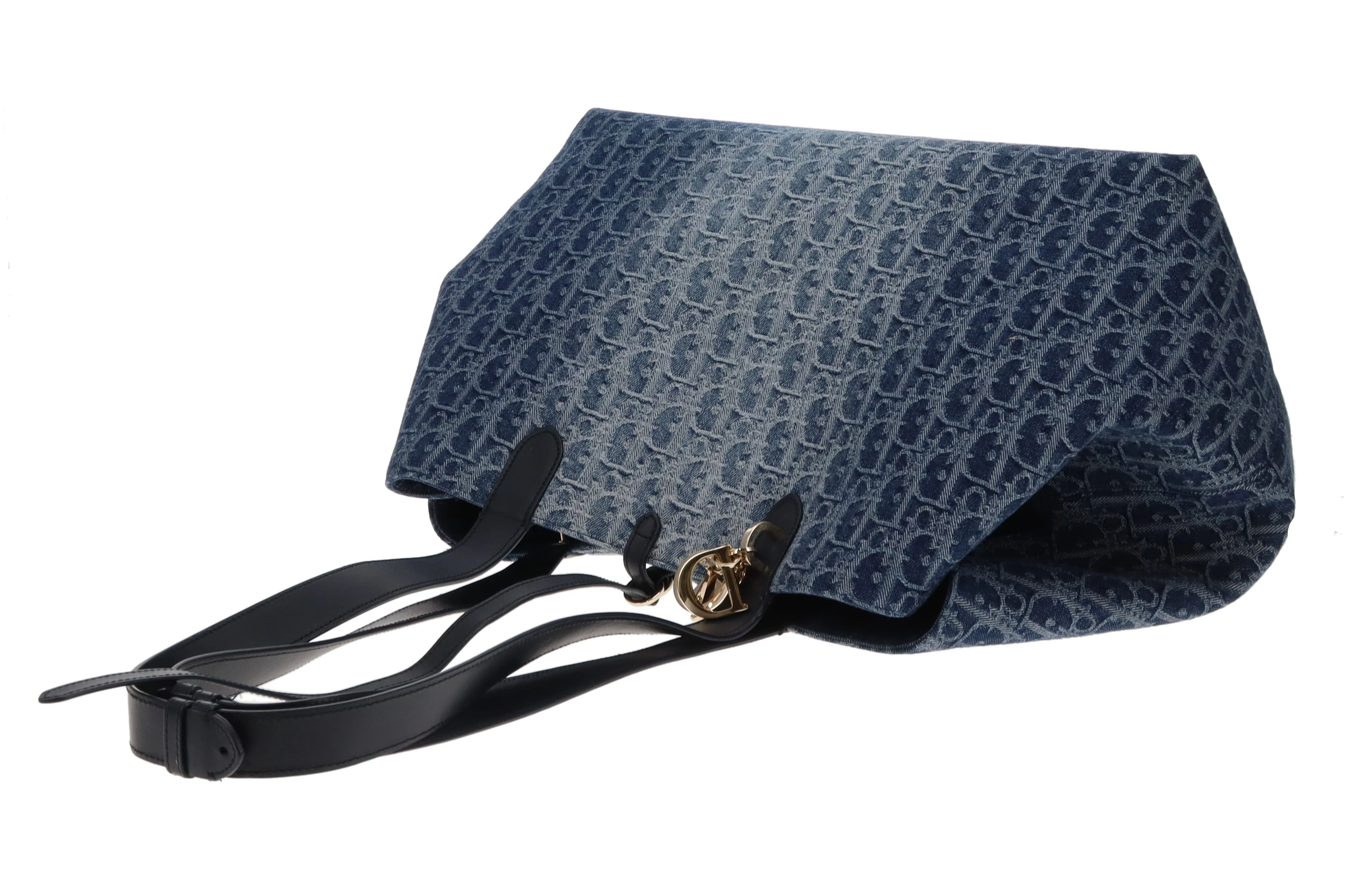 Dior Toujours Bag Large Blue Denim Oblique 2024 - Image 12