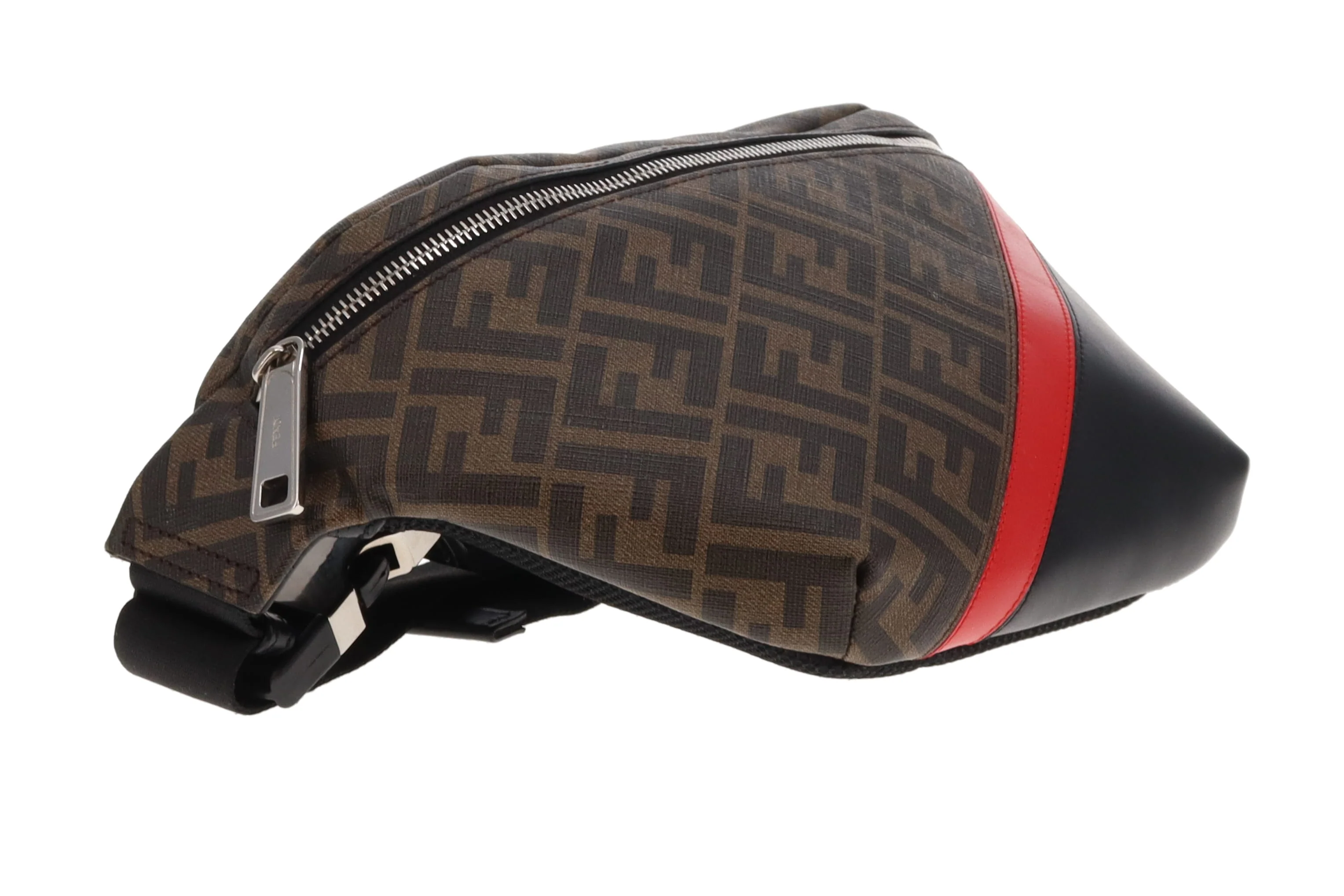 Fendi Belt Bag Zucca and Navy/Red Stripe - Image 10