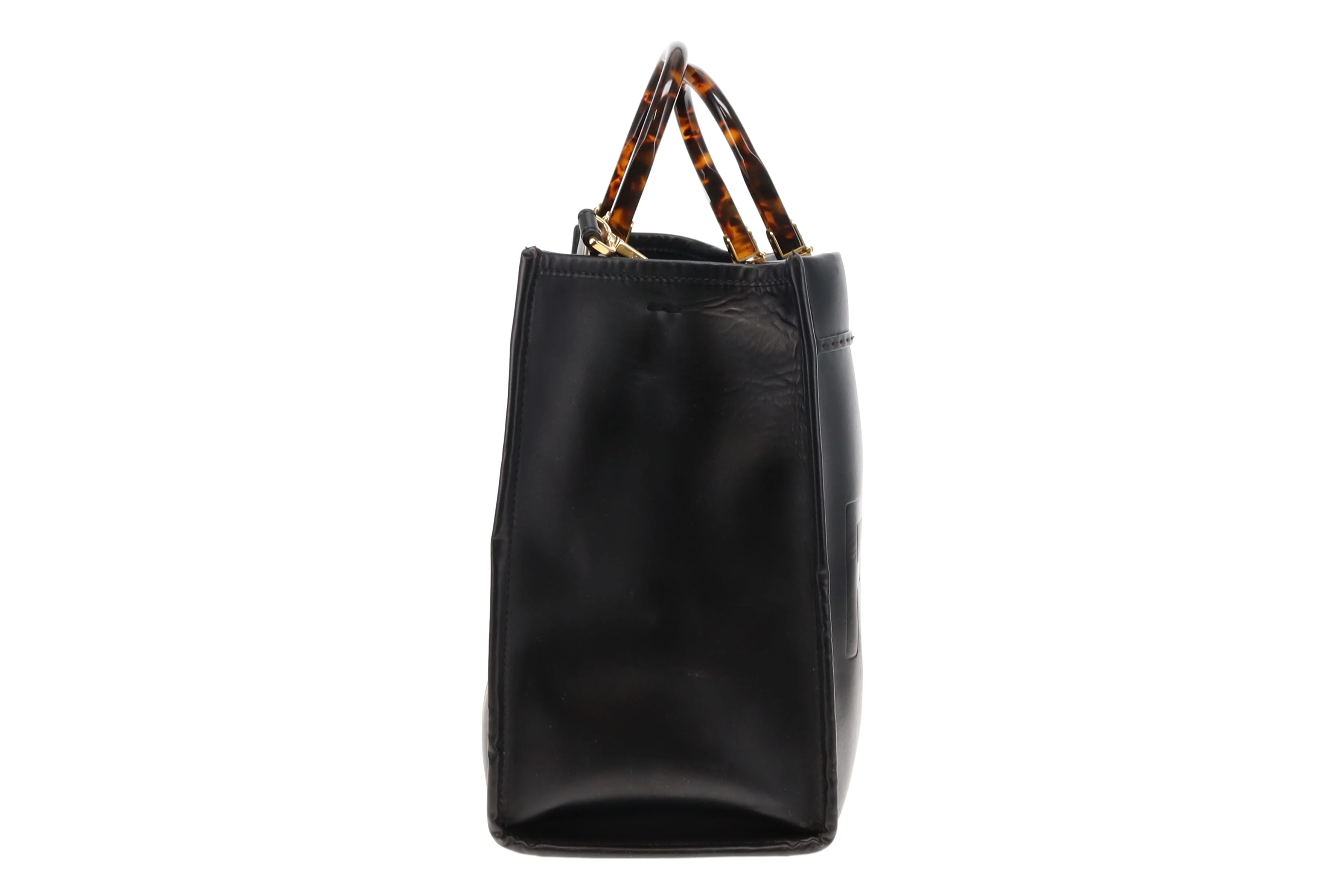 Fendi Black Calfskin Medium Sunshine Tote with Strap - Image 6
