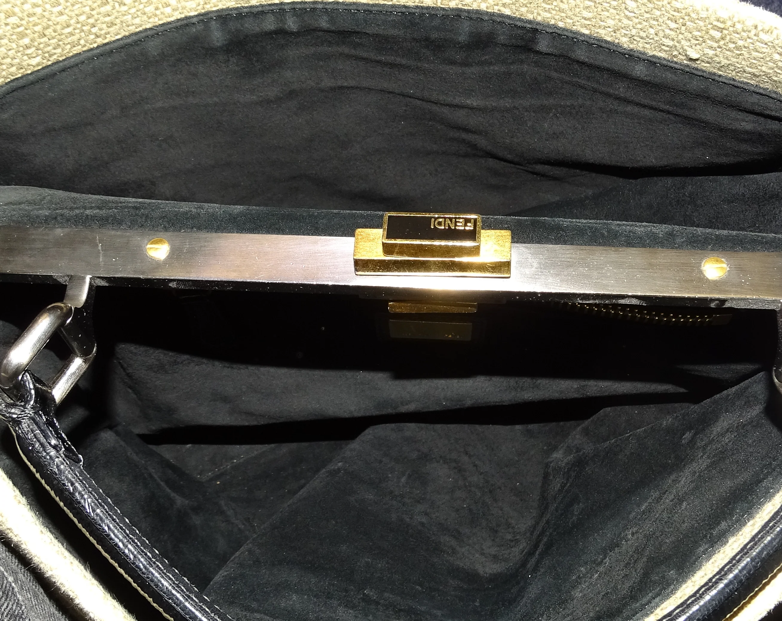 Fendi Canvas Peekaboo Tote Brown - Image 10